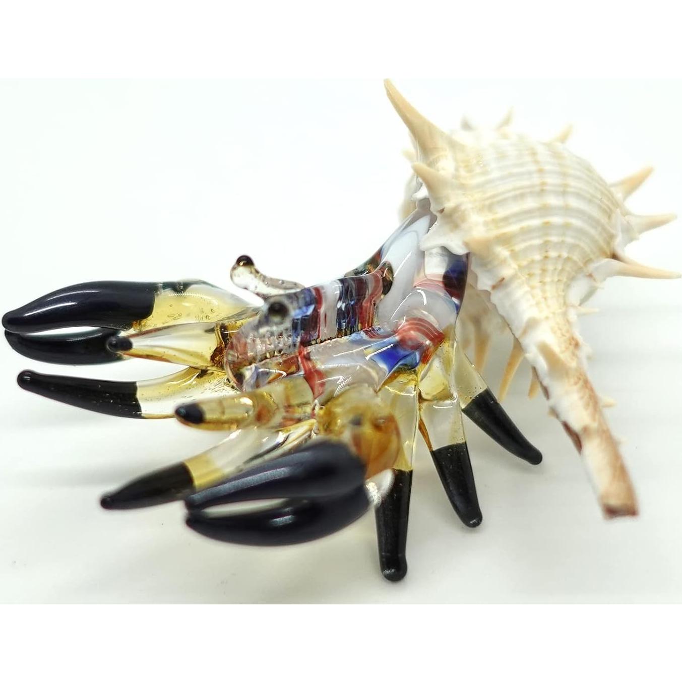 Figurita de Cangrejo Ermitaño de Vidrio Soplado Sansukjai