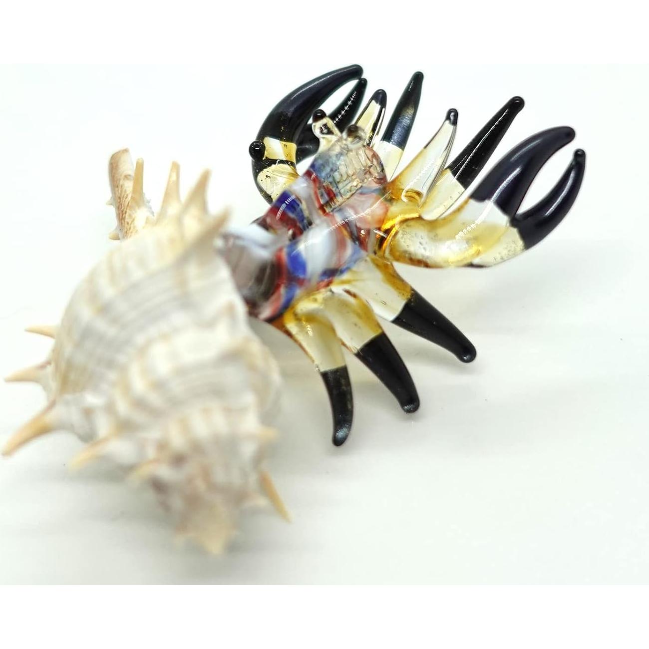 Figurita de Cangrejo Ermitaño de Vidrio Soplado Sansukjai