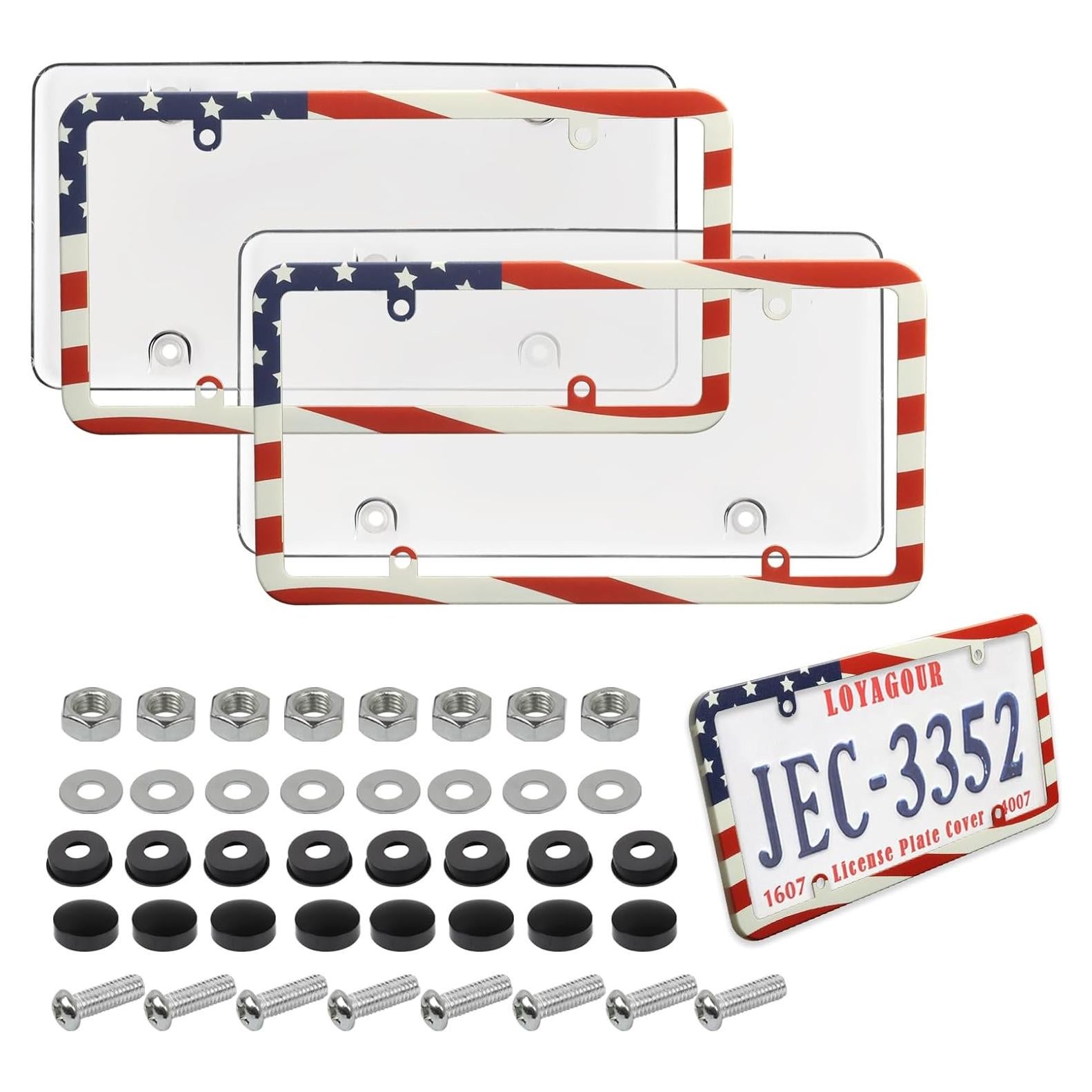 Cubierta y Marcos de Placa de Licencia LoyaGour 2Pack Irrompibles