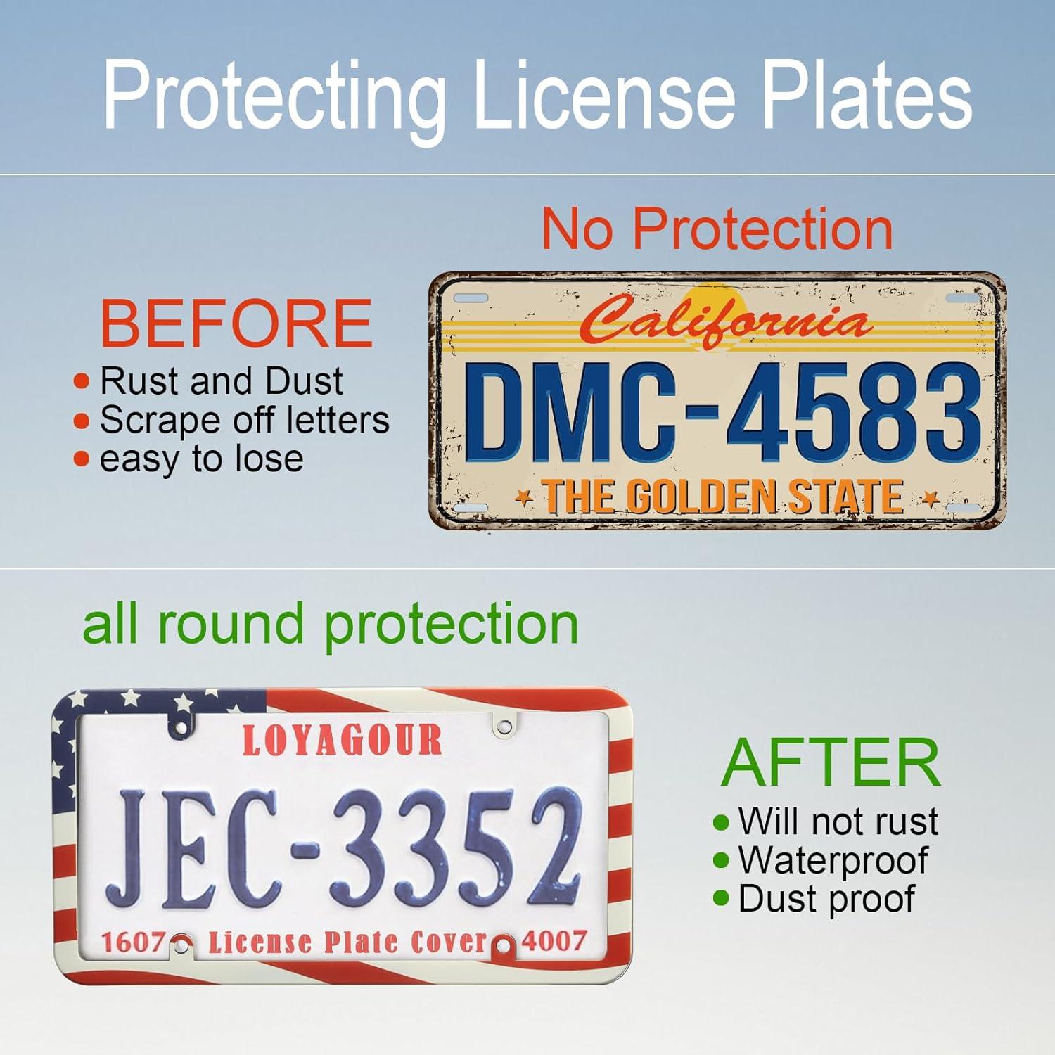 Cubierta y Marcos de Placa de Licencia LoyaGour 2Pack Irrompibles