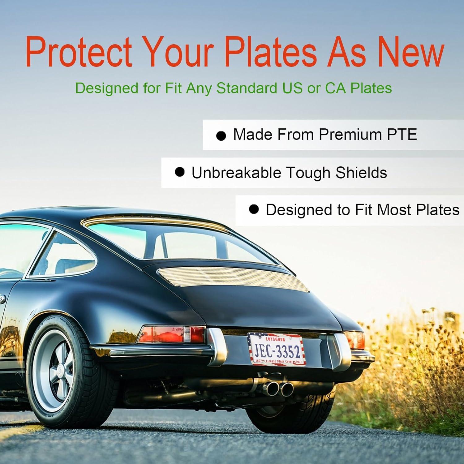 Cubierta y Marcos de Placa de Licencia LoyaGour 2Pack Irrompibles