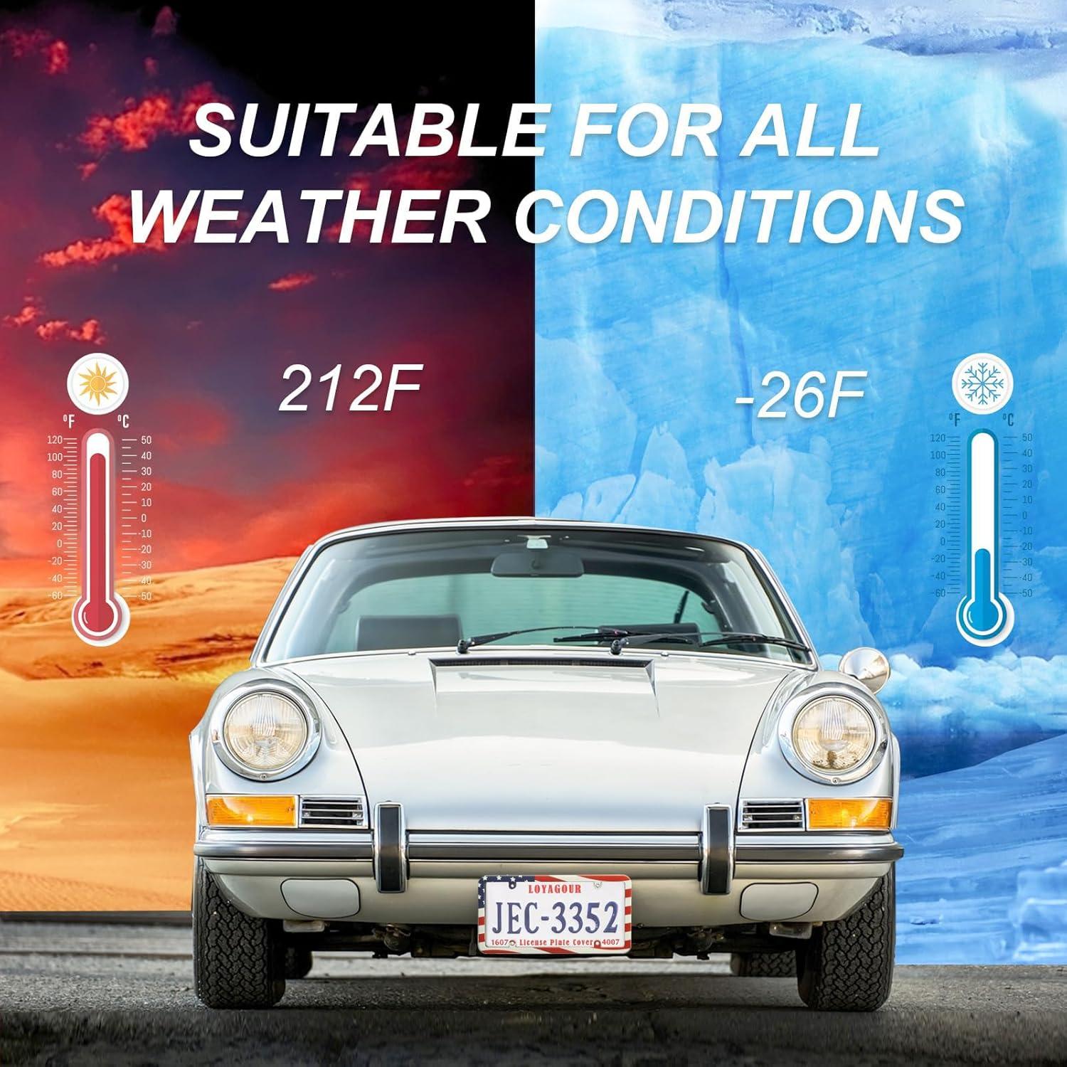 Cubierta y Marcos de Placa de Licencia LoyaGour 2Pack Irrompibles