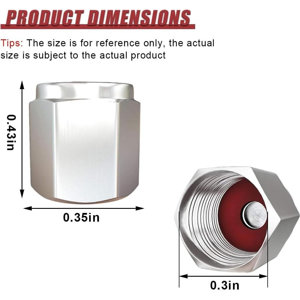 Car Tire Valve Cap, Hexagon Shape Brass Tire Stem Valve Dust Cover with Rubber O-Ring, Corrosion Resistant Leak-Proof Tire Air Caps, Universal Tires Accessories for Most Cars (8PCS)