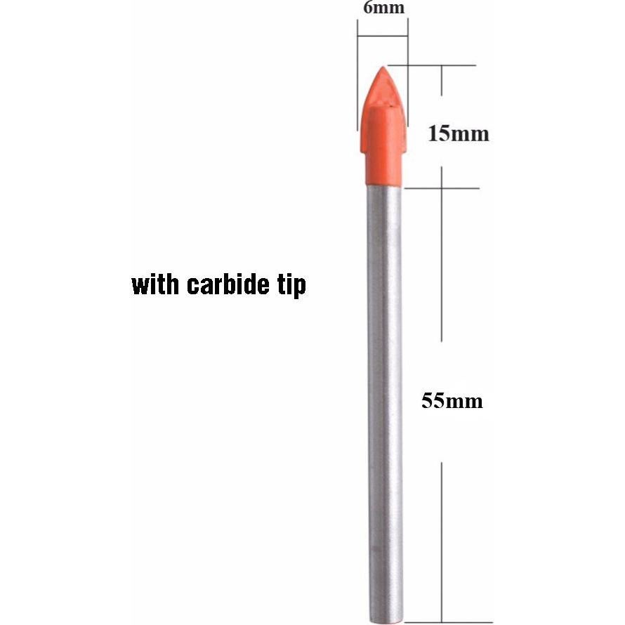 Juego de Brocas de Carburo Gunpla 10 Piezas 6mm para Vidrio y Azulejo