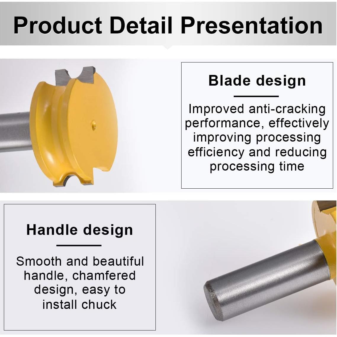 Juego de 2 brocas de router HOHXEN 1/2" vástago 1/4" diámetro