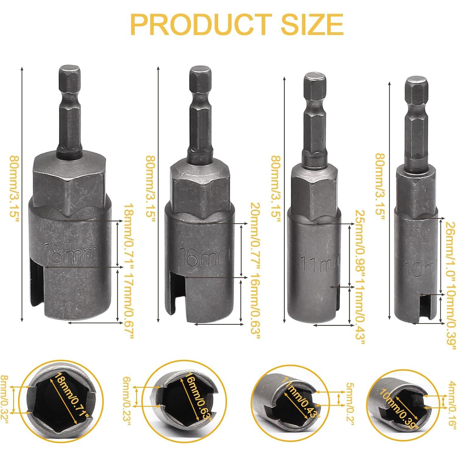 Juego de 4 Controladores de Tuerca Hexagonal Litoexpe 10-18mm
