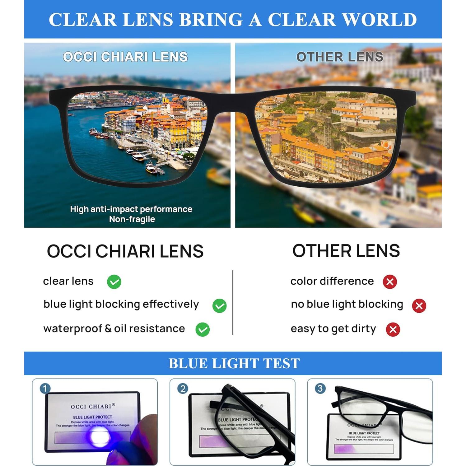 Gafas de Luz Azul OCCI CHIARI para Hombres Montura Óptica