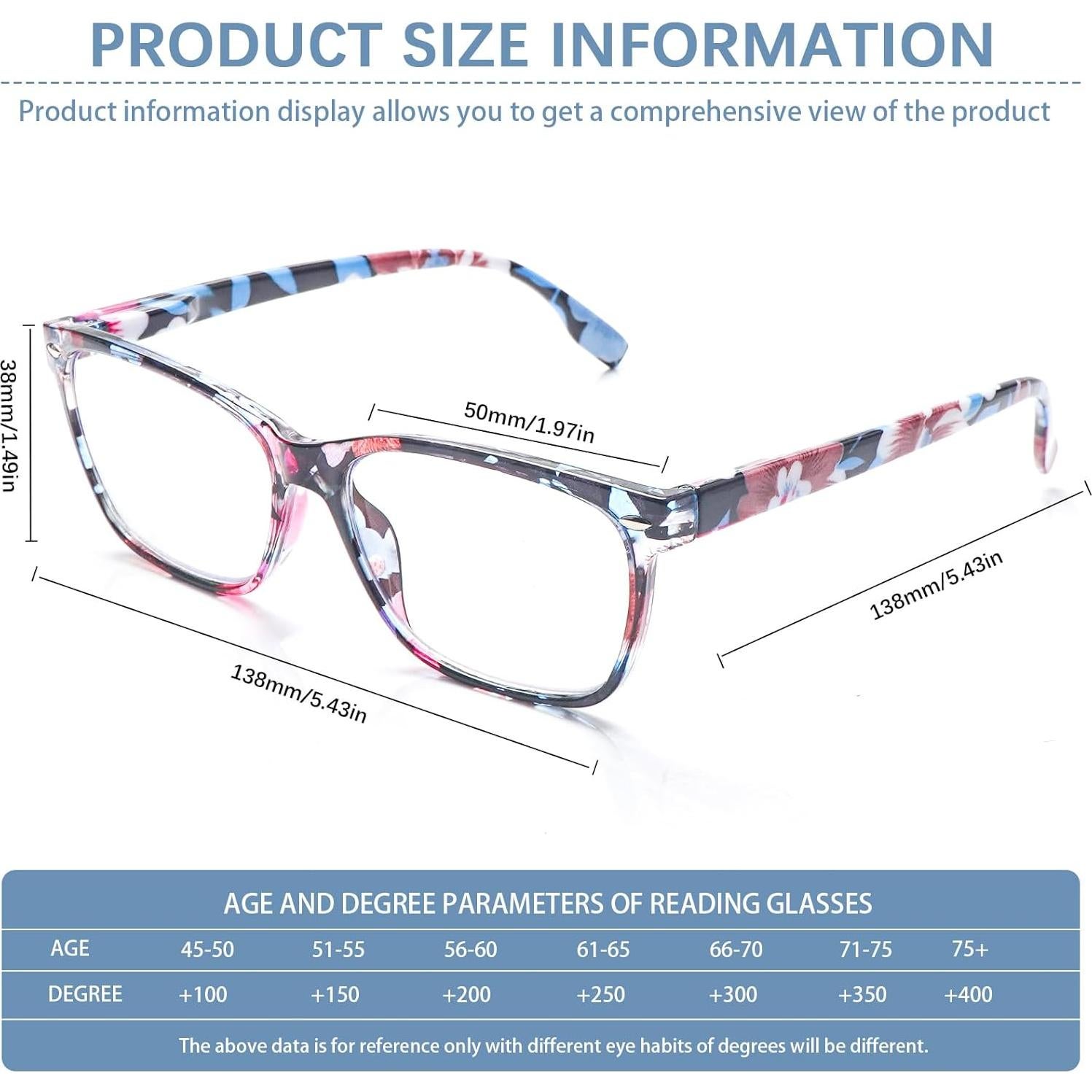 Paquete de 6 Gafas de Lectura Boncamor con Filtro Luz Azul 3.5D