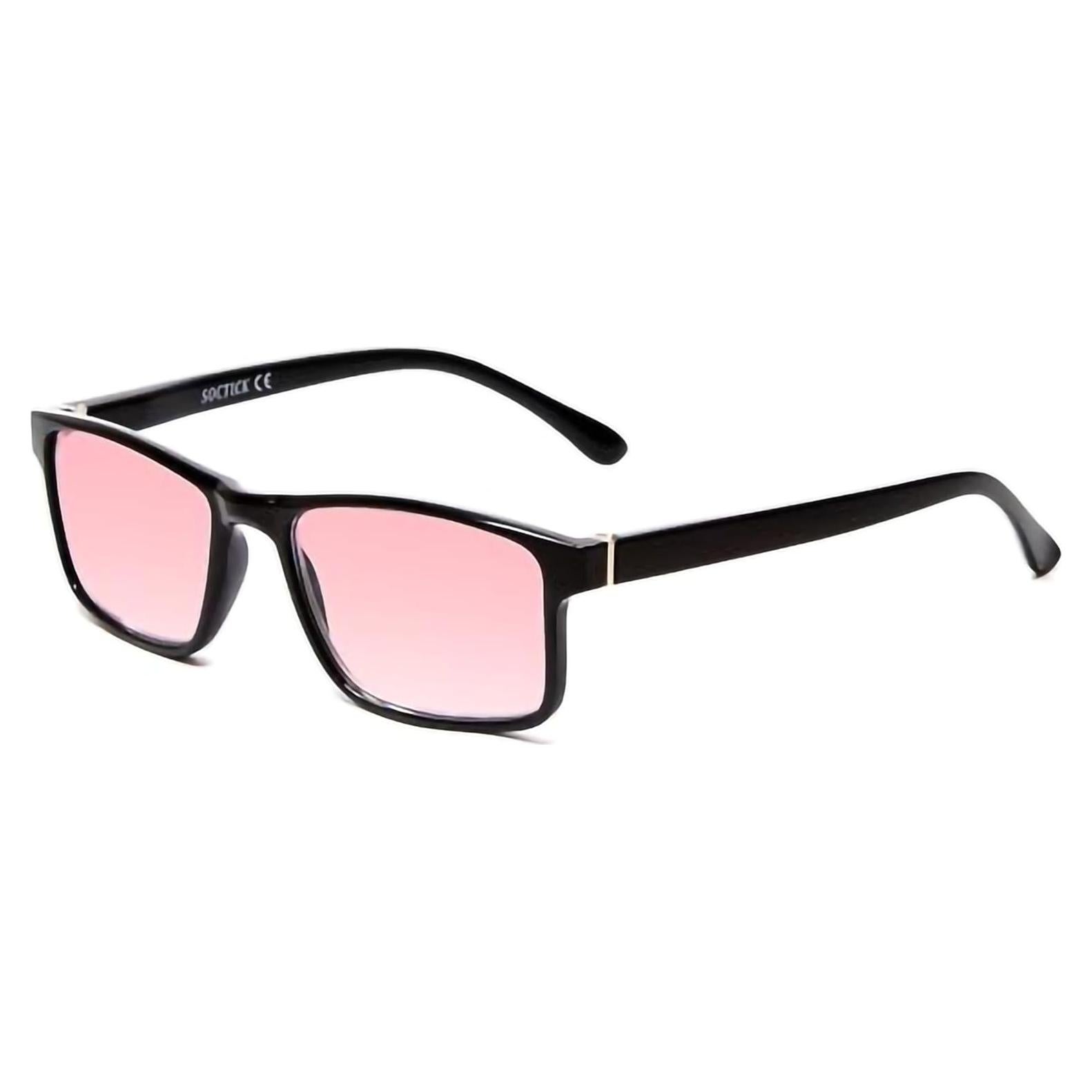 Gafas de lectura FL-41 Medspex rosa para fotofobia y migrañas