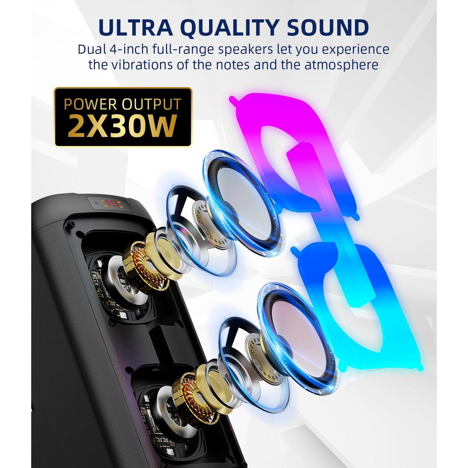 Máquina de Karaoke Gesnada K68 con 2 Micrófonos Inalámbricos