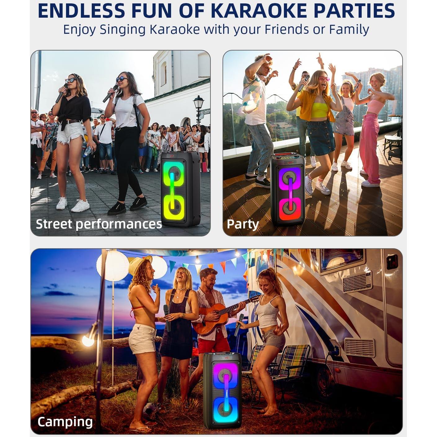 Máquina de Karaoke Gesnada K68 con 2 Micrófonos Inalámbricos