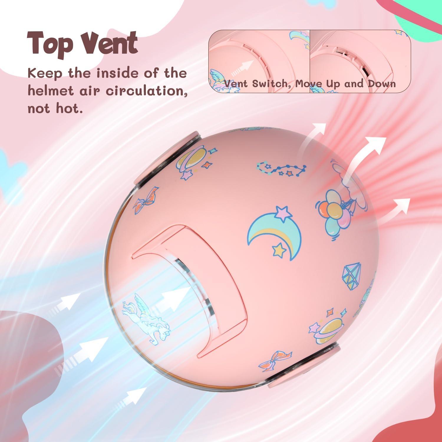 Casco de Motocicleta para Niños YUDJYQM BY-750S Rosa 46-54 CM