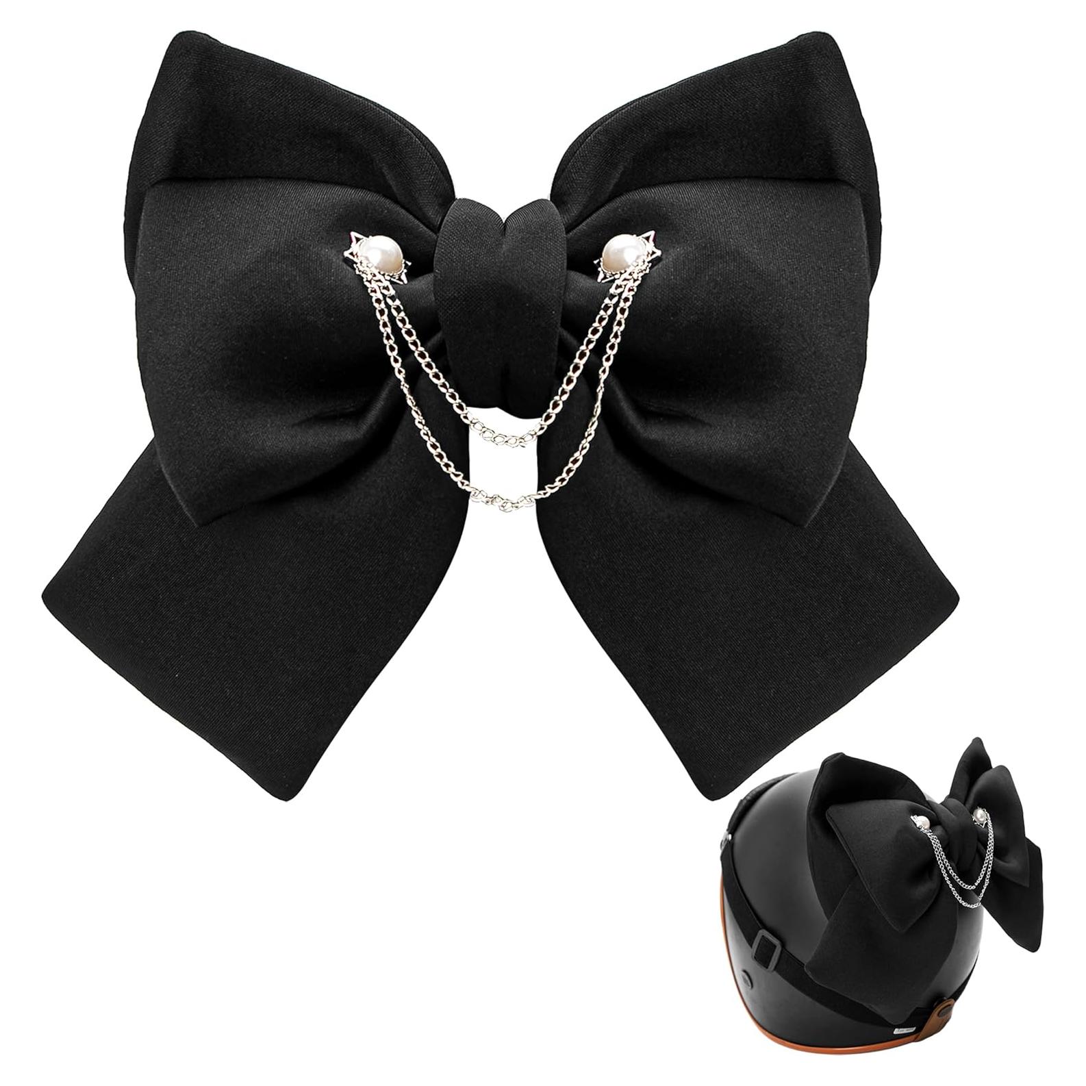 Moño de Tela BuleVina Negro para Casco de Motocicleta y Bicicleta