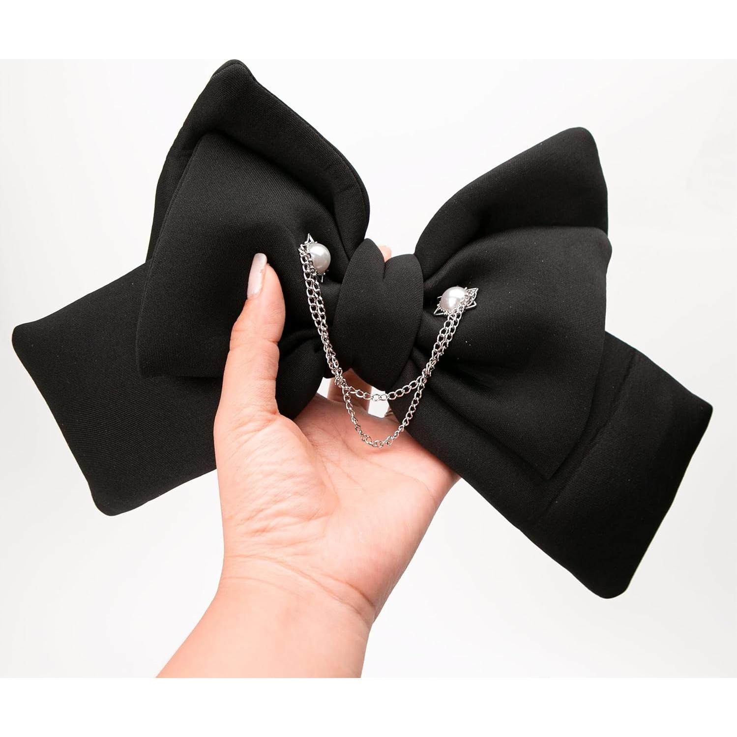 Moño de Tela BuleVina Negro para Casco de Motocicleta y Bicicleta