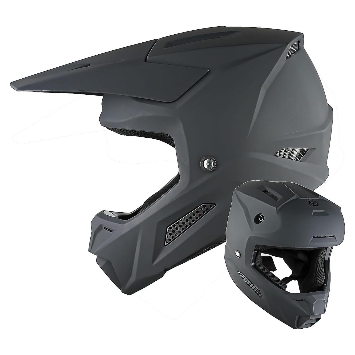 Casco de Motocross 1Storm T602 para Niños Negro Mate M