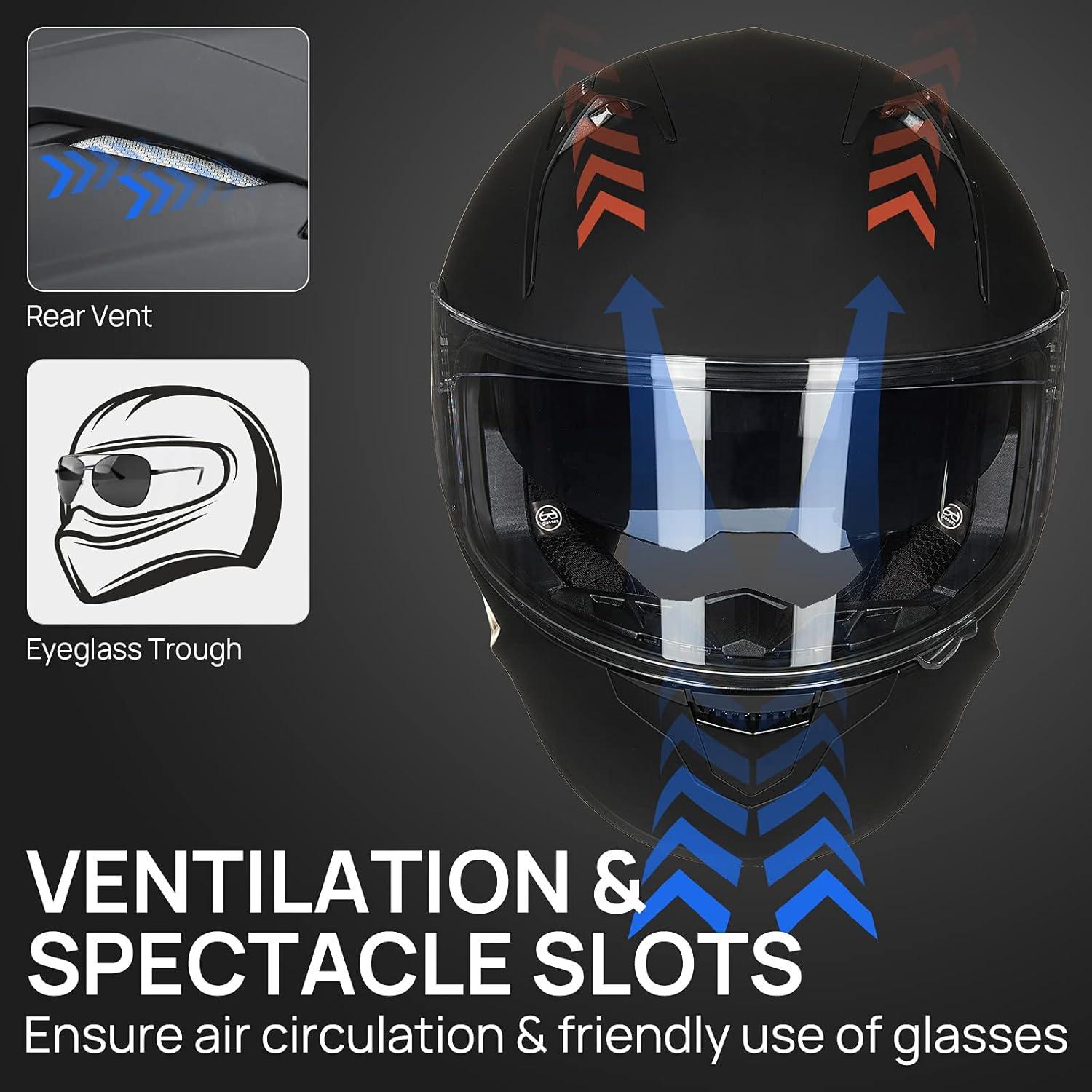 Casco para Moto ILM X9 Bluetooth Integrado Negro Mate L