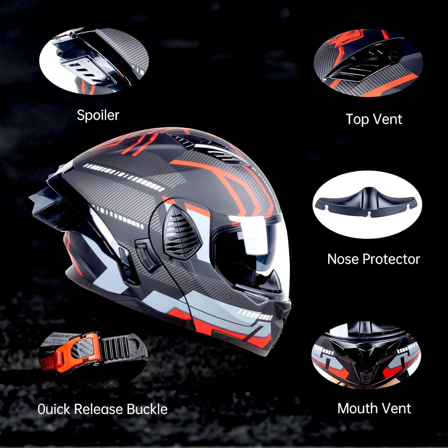 Casco Modular Integral AceRide KYE-hel Mediano Negro Mate