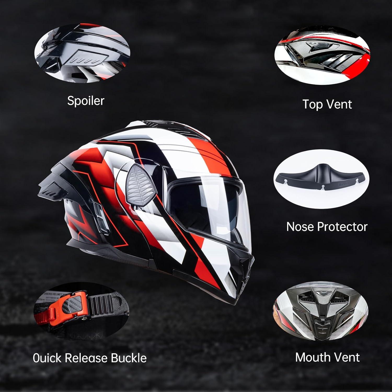 Casco Modular Integral AceRide KYE622-1 Doble Visor Mediano