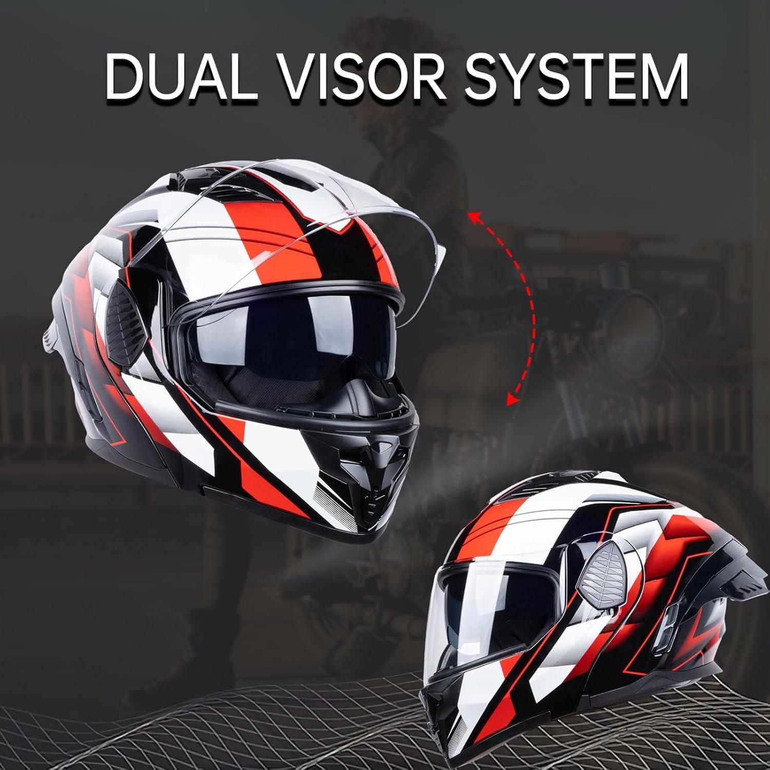 Casco Modular Integral AceRide KYE622-1 Doble Visor Mediano