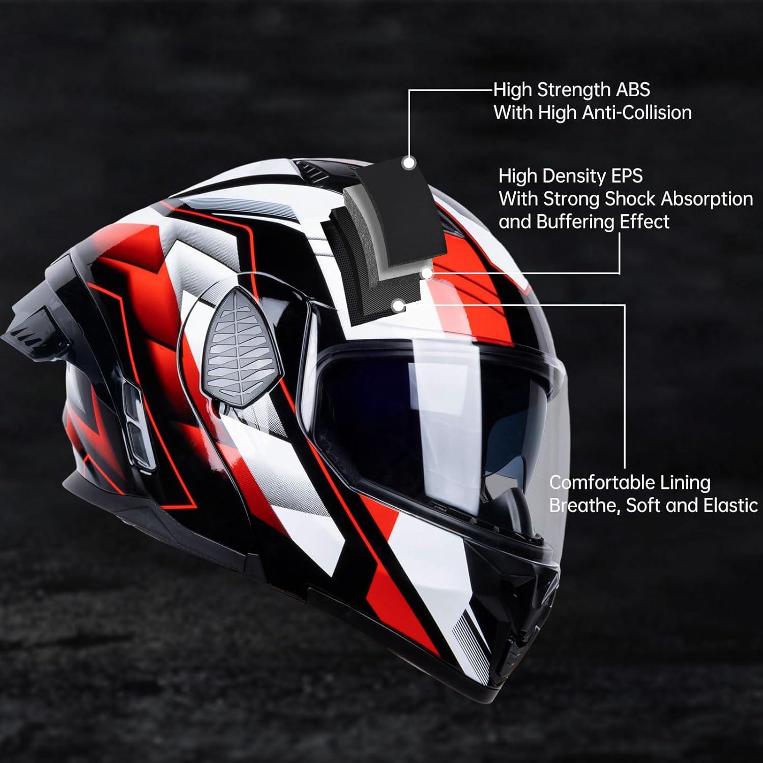 Casco Modular Integral AceRide KYE622-1 Doble Visor Mediano