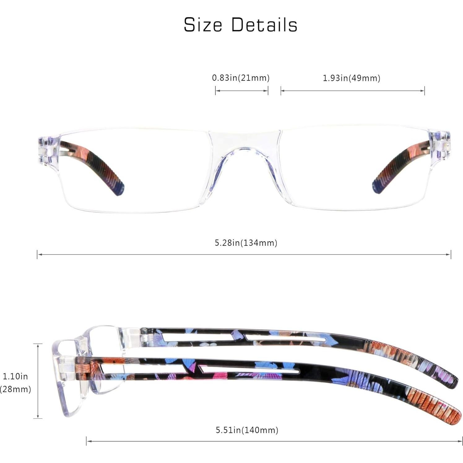 LifeArt 2/4 Pairs Reading Glasses, Blue Light Blocking Glasses, Computer Glasses for Men and Women, Rectangle Eyewear Frame