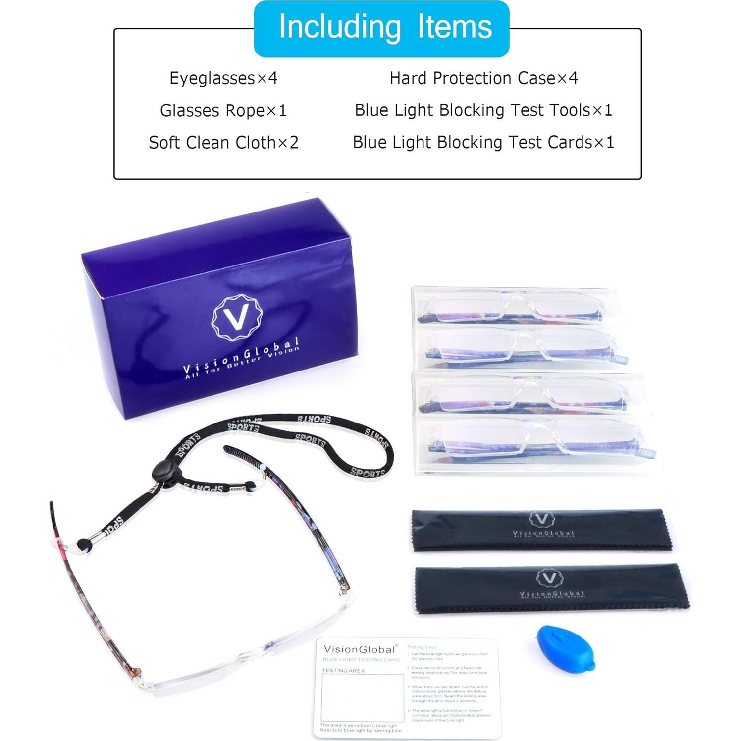 LifeArt 2/4 Pairs Reading Glasses, Blue Light Blocking Glasses, Computer Glasses for Men and Women, Rectangle Eyewear Frame