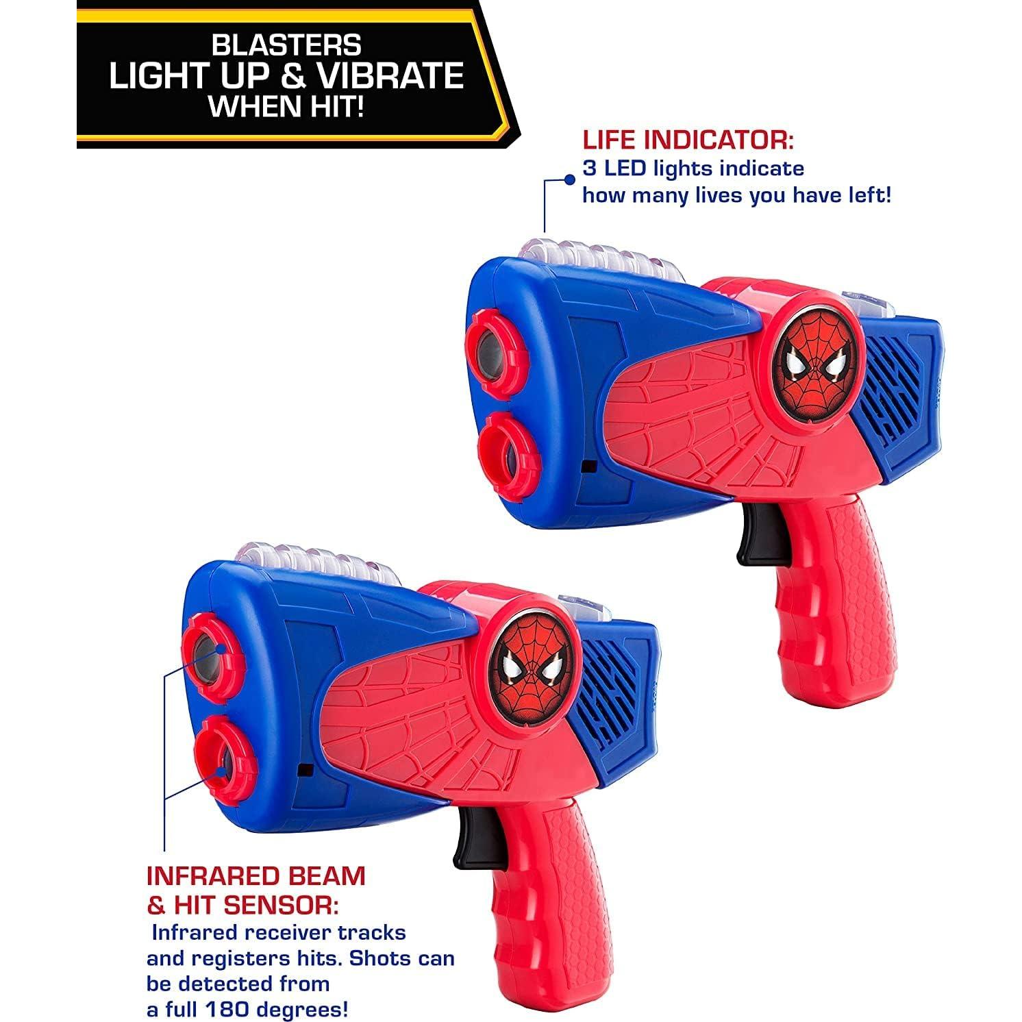 Blaster Laser Tag eKids Spiderman para Niños - 3 Modos, 30m Alcance