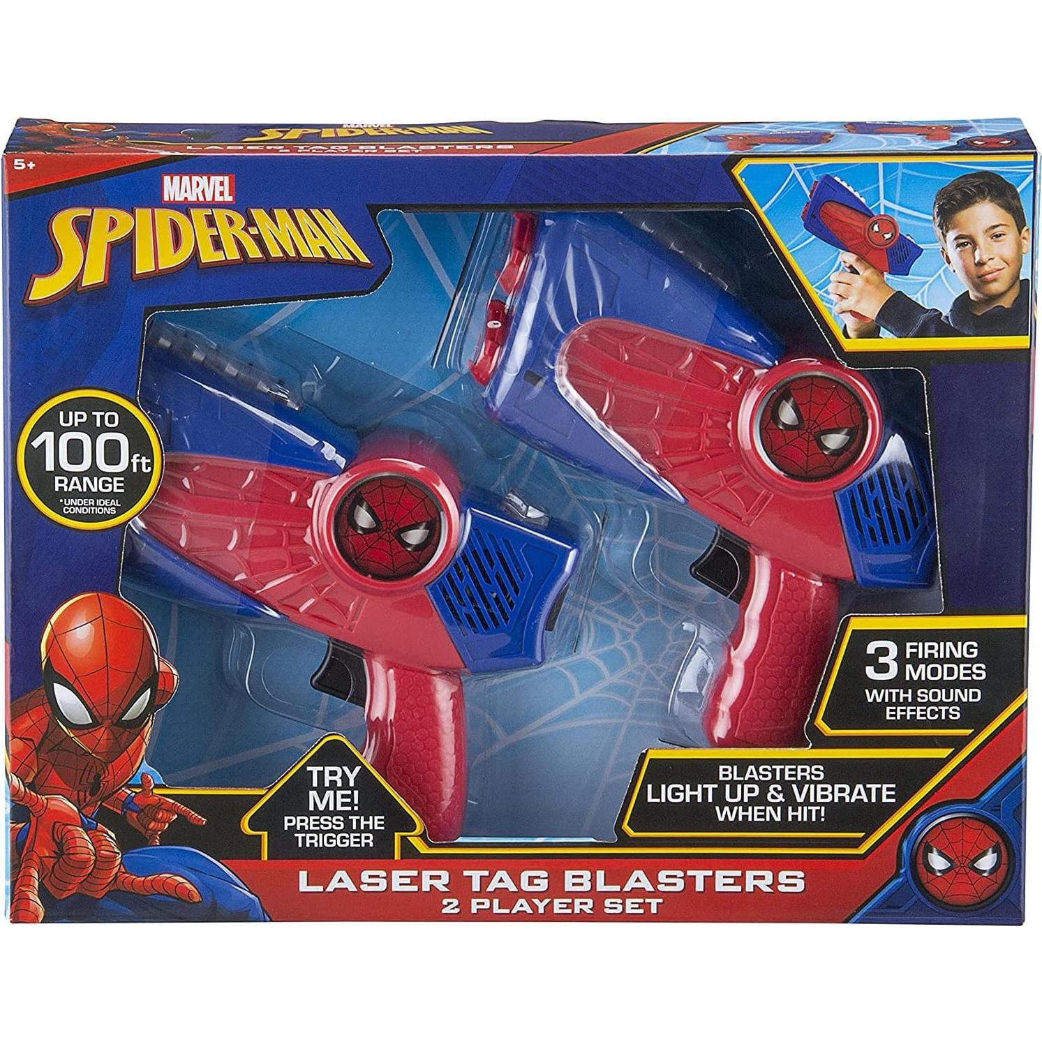 Blaster Laser Tag eKids Spiderman para Niños - 3 Modos, 30m Alcance