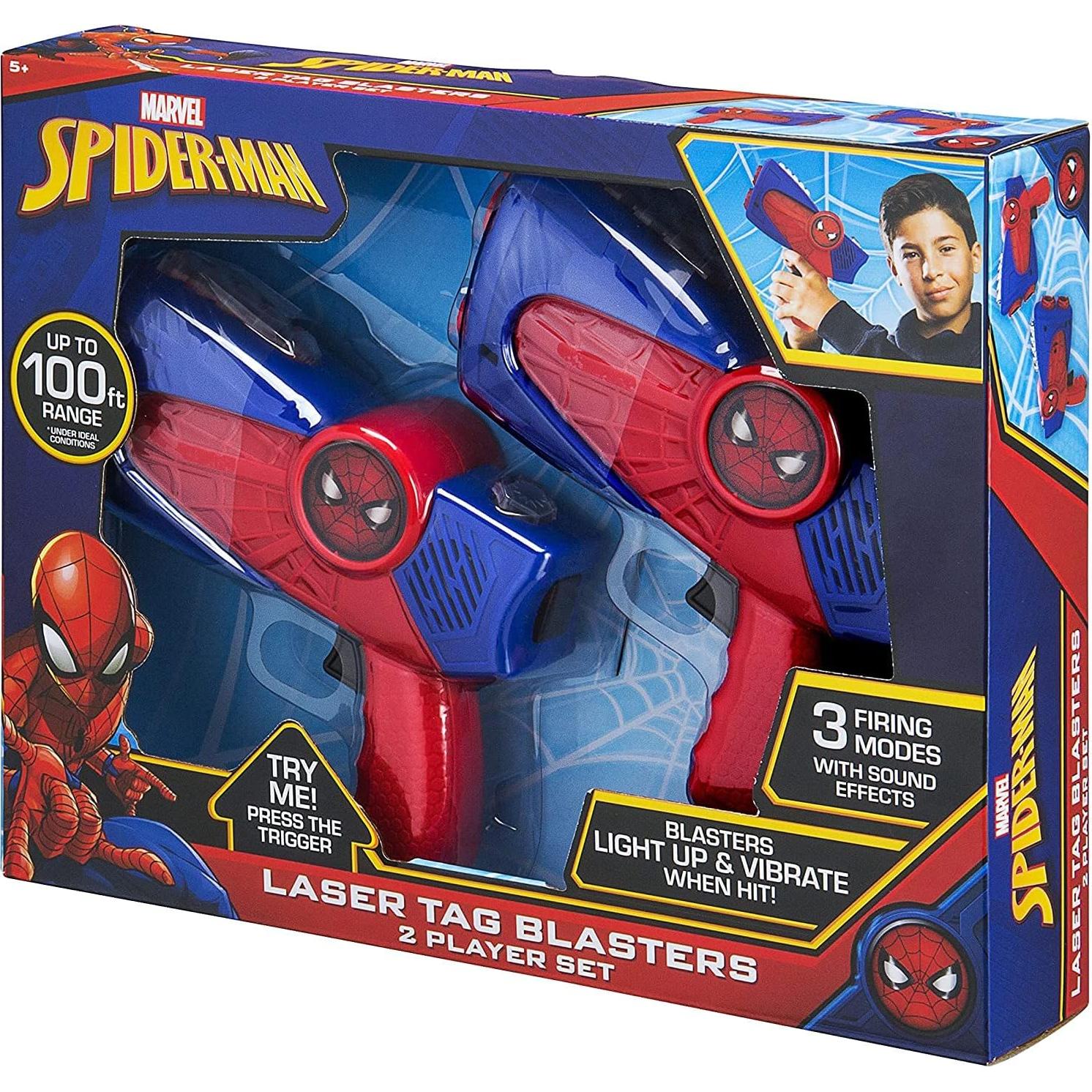 Blaster Laser Tag eKids Spiderman para Niños - 3 Modos, 30m Alcance