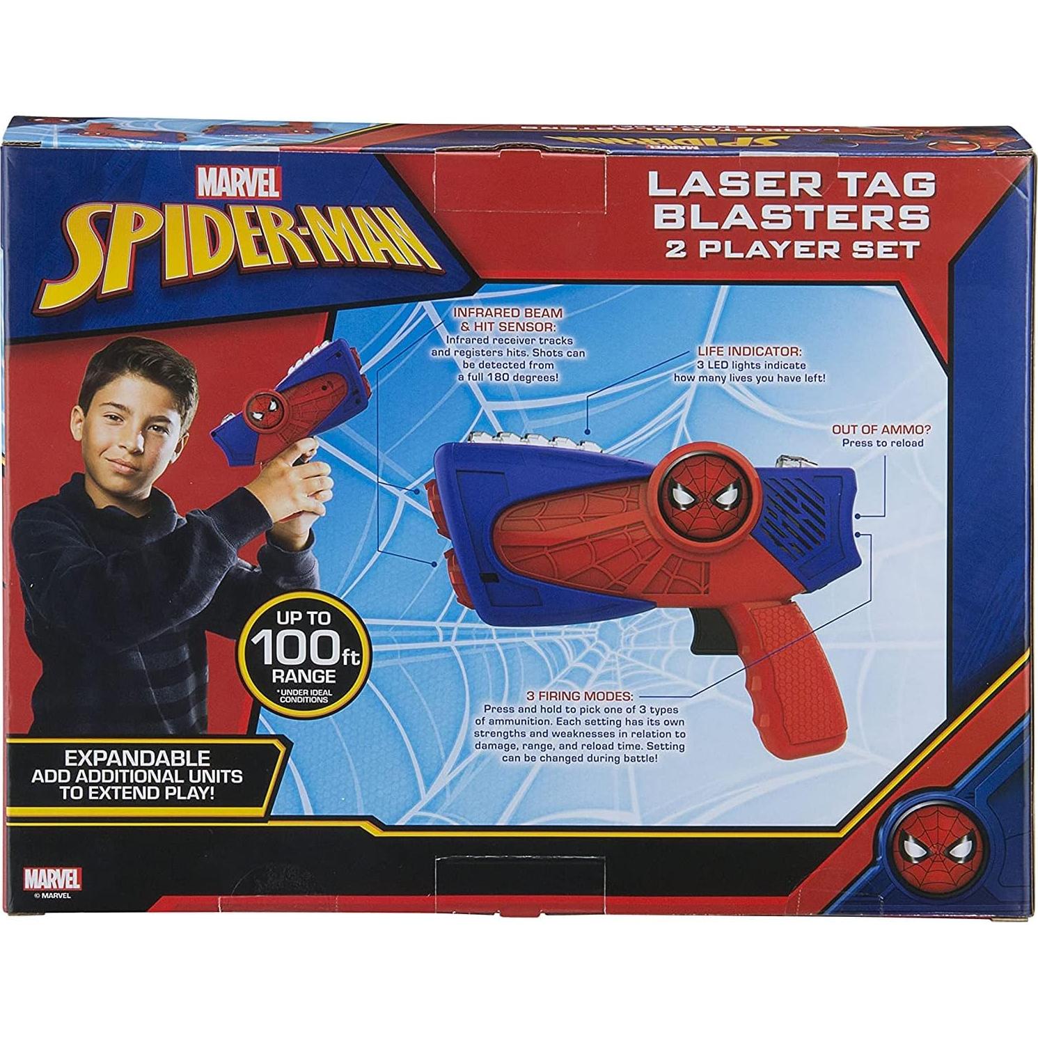 Blaster Laser Tag eKids Spiderman para Niños - 3 Modos, 30m Alcance