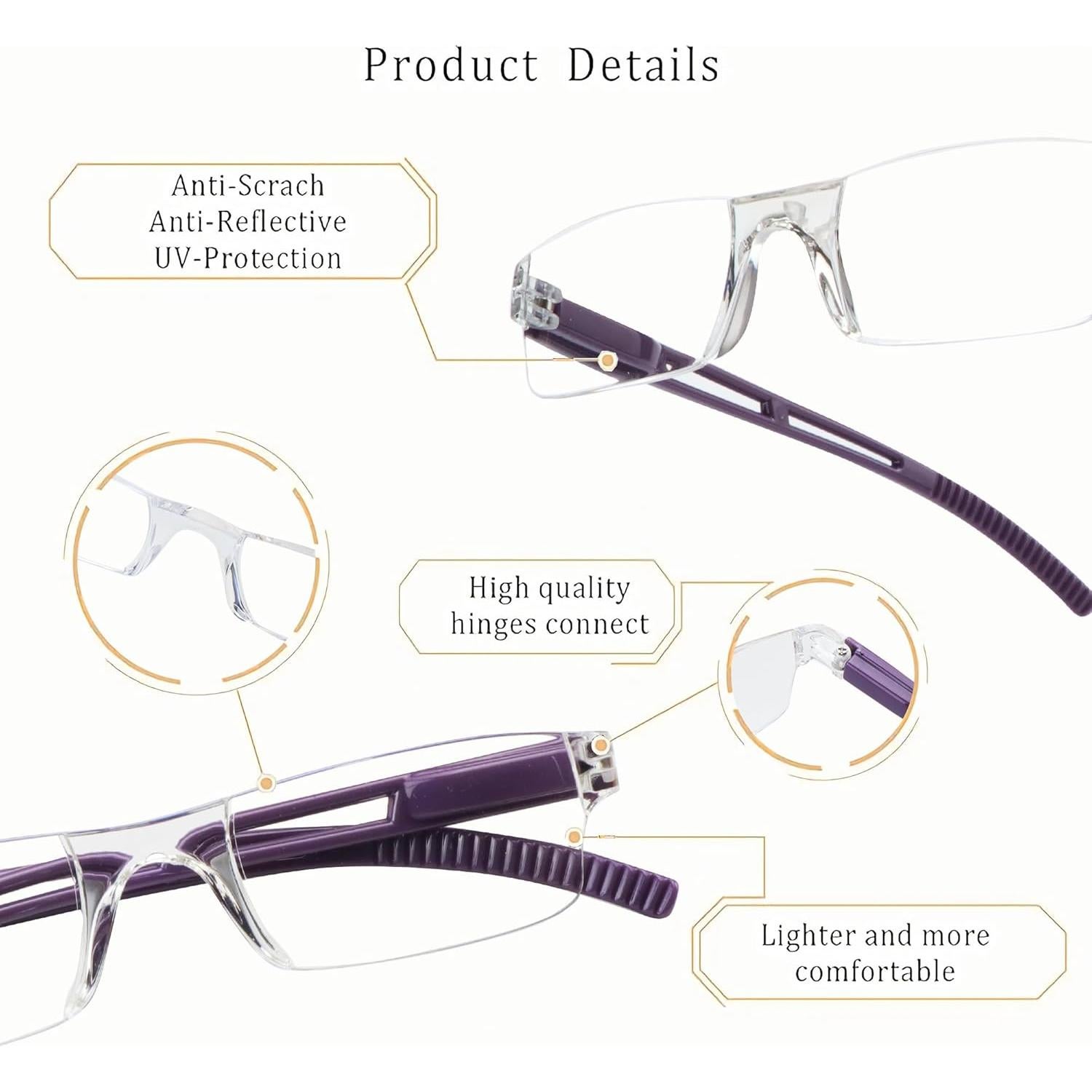 Gafas de Lectura LifeArt +4.25 Luz Azul Rectangulares