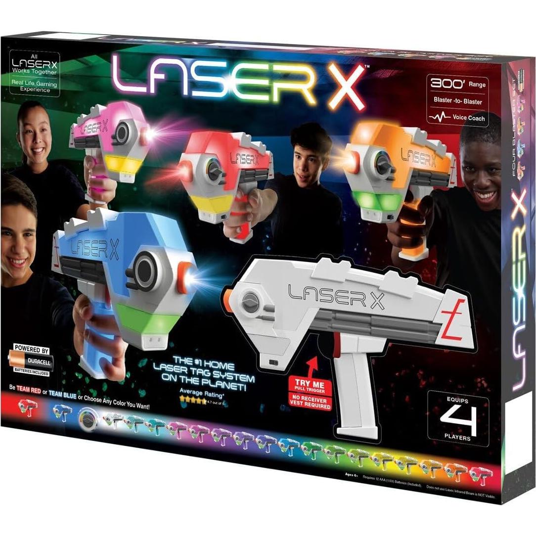 Paquete de 4 Blasters Laser X Revolution - Kit de Laser Tag