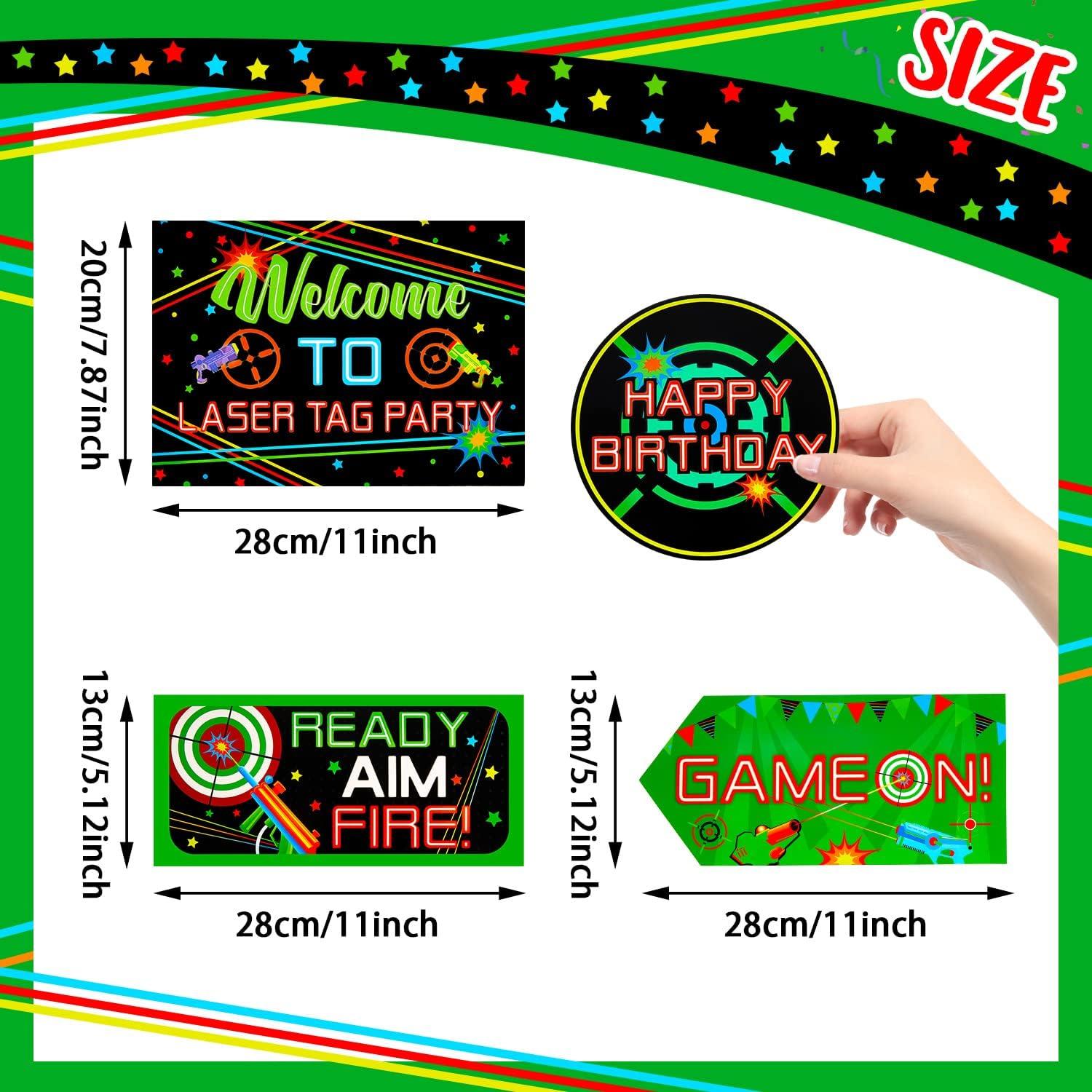 Gueevin 20 Carteles Decorativos para Fiestas Laser Tag