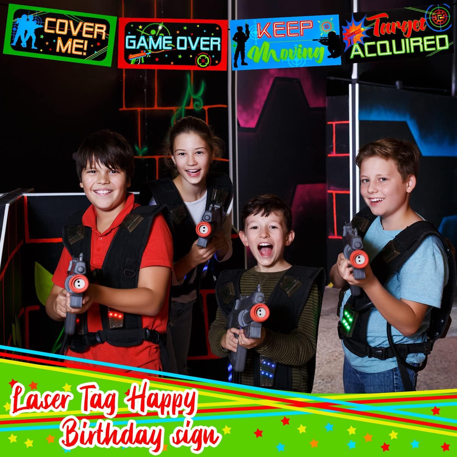 Gueevin 20 Carteles Decorativos para Fiestas Laser Tag
