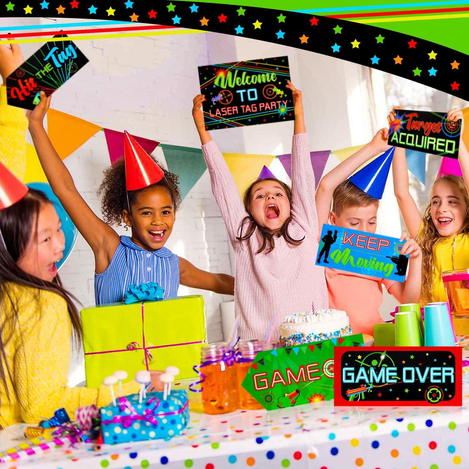 Gueevin 20 Carteles Decorativos para Fiestas Laser Tag