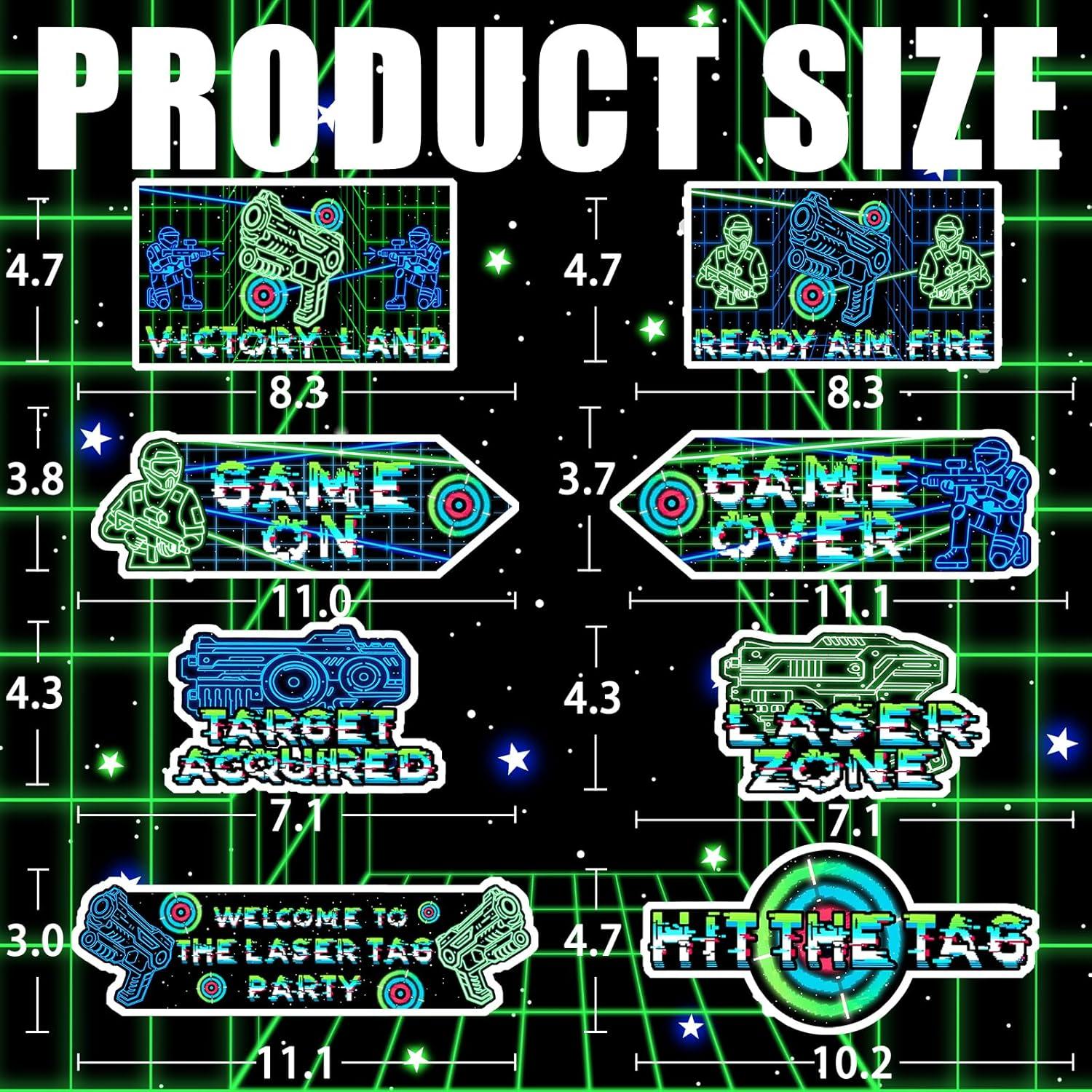 Carteles Direccionales de Fiesta Laser Tag 20 Piezas SamPartyShop