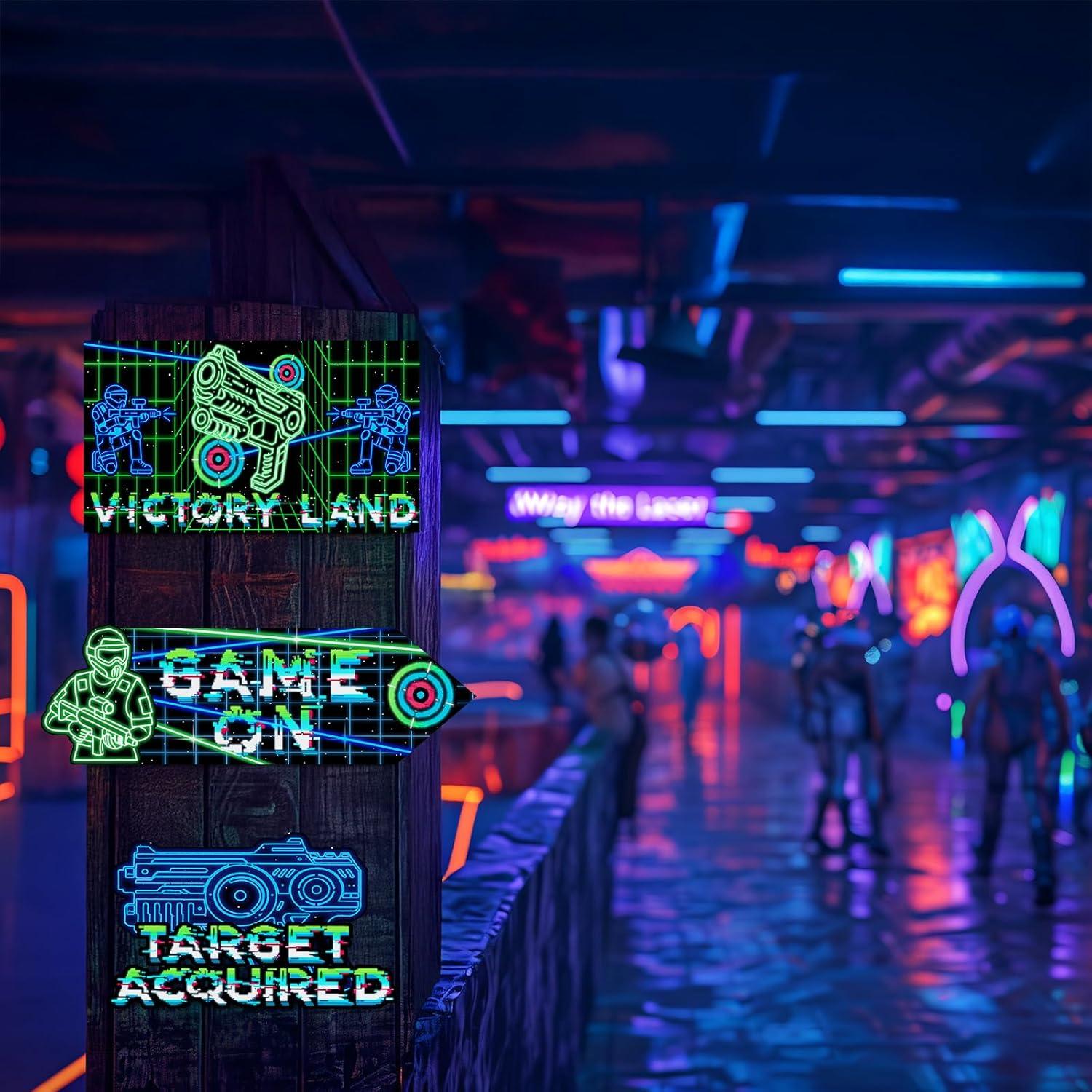 Carteles Direccionales de Fiesta Laser Tag 20 Piezas SamPartyShop
