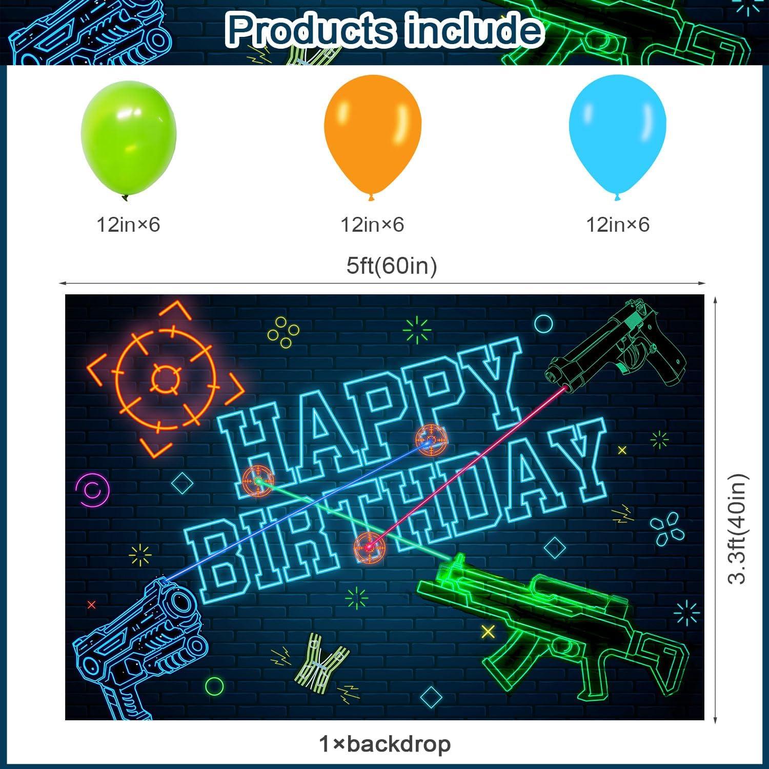 Kit de Decoración para Fiesta de Cumpleaños Laser Tag 59 Pcs