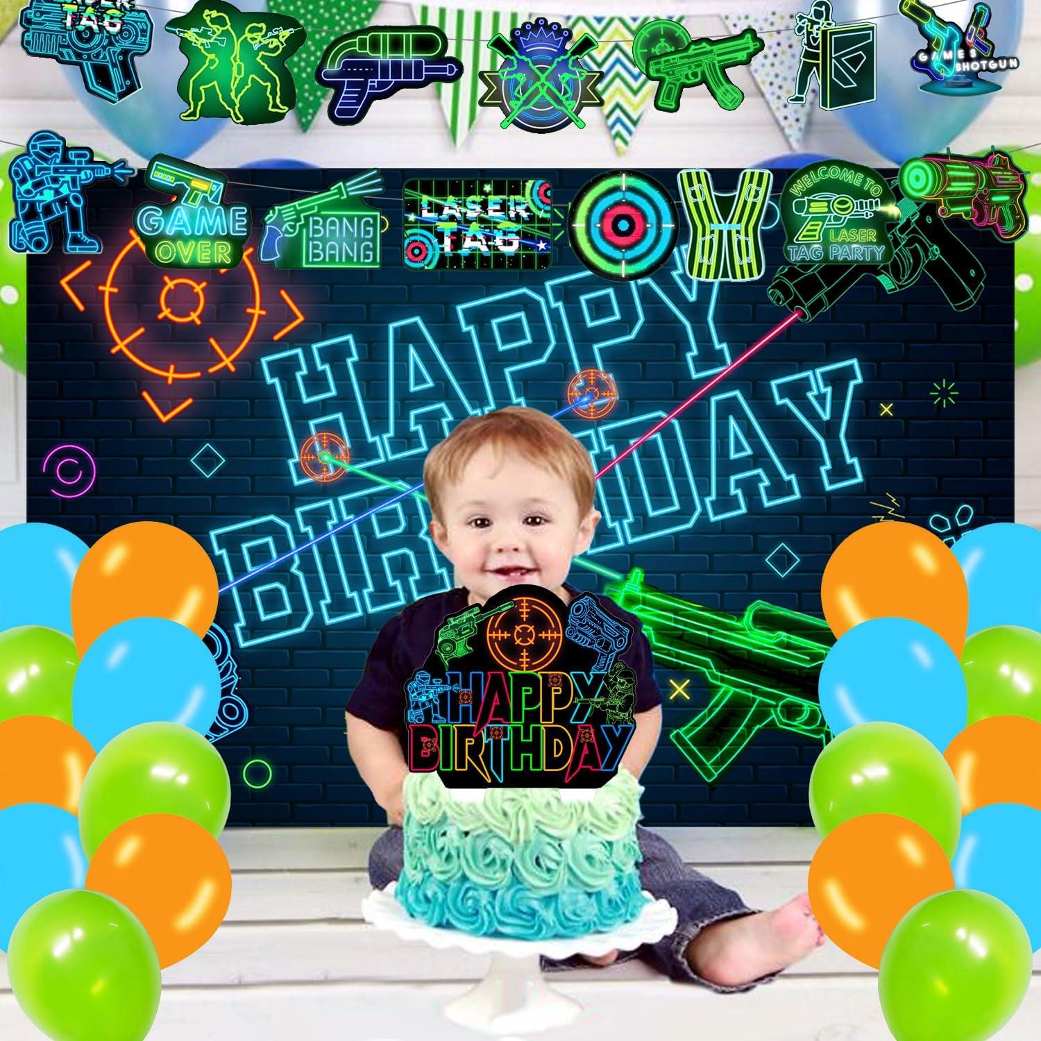 Kit de Decoración para Fiesta de Cumpleaños Laser Tag 59 Pcs