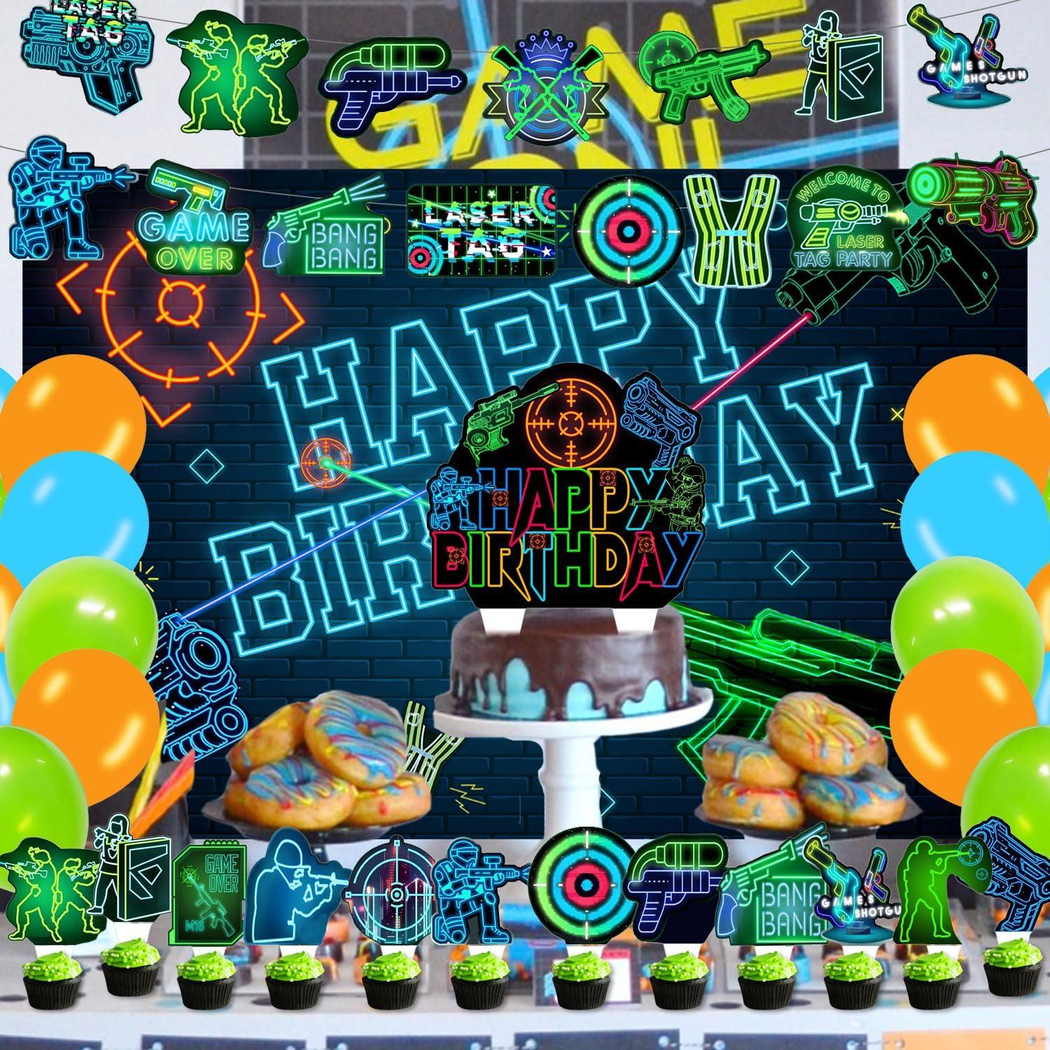 Kit de Decoración para Fiesta de Cumpleaños Laser Tag 59 Pcs