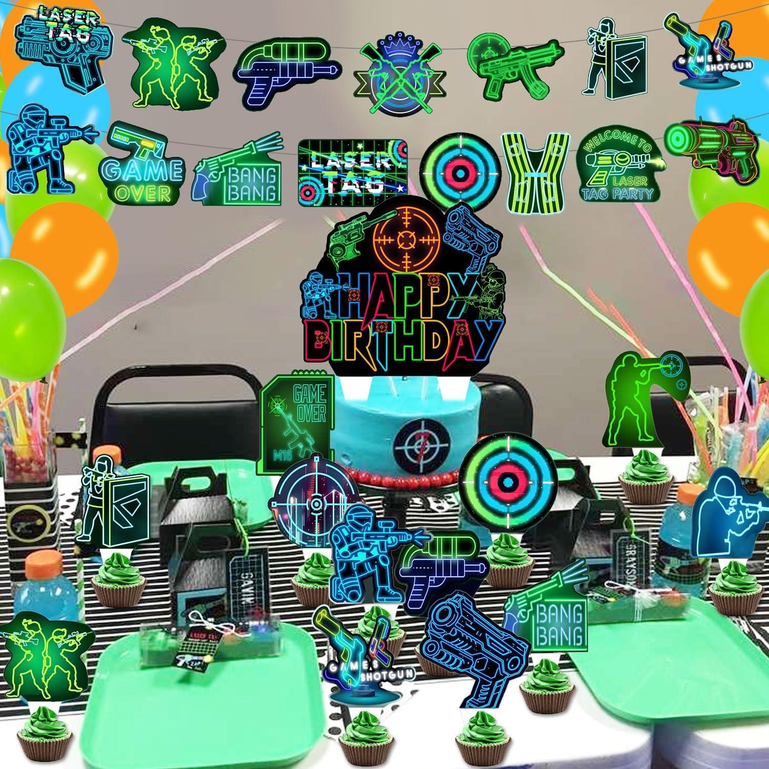 Kit de Decoración para Fiesta de Cumpleaños Laser Tag 59 Pcs