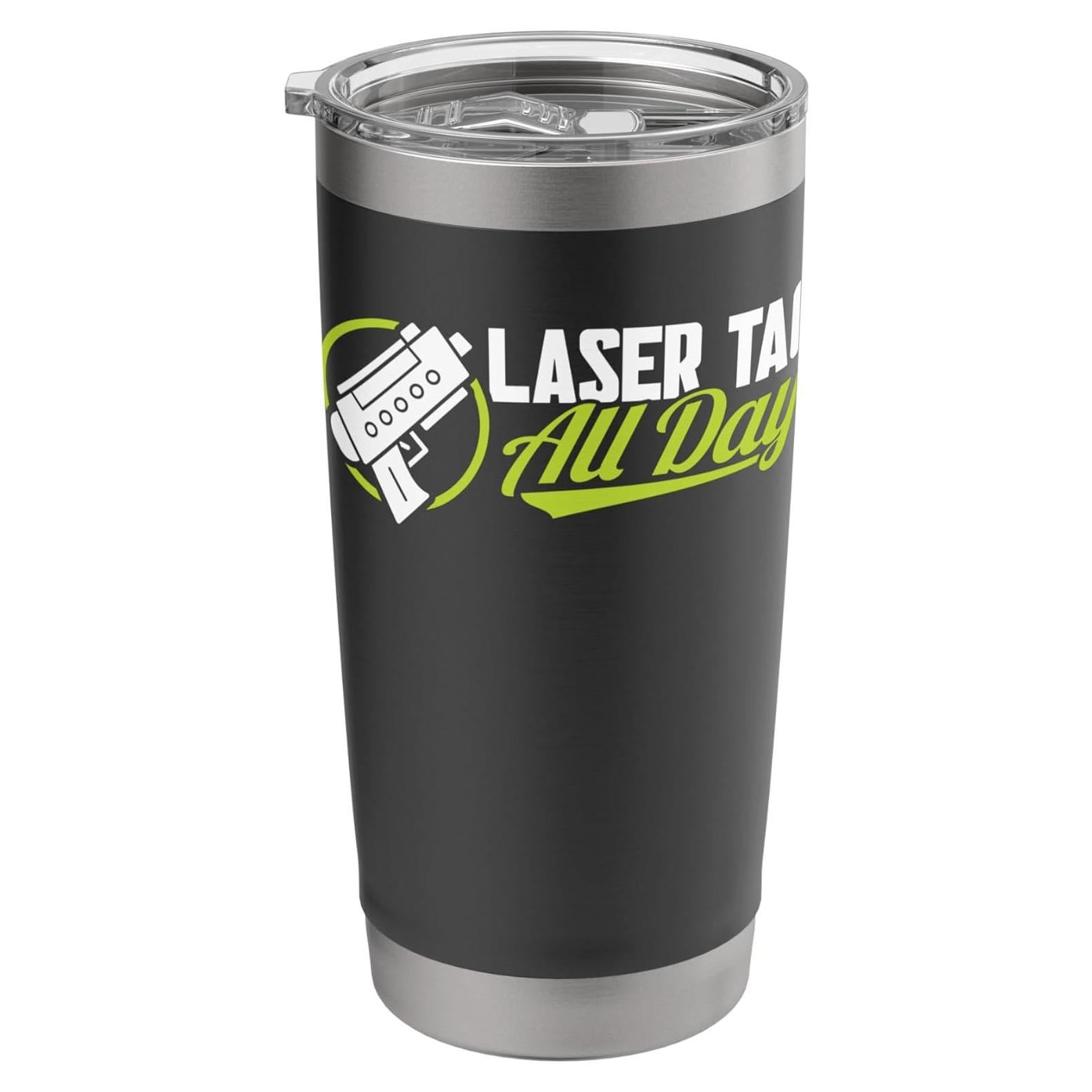 Vaso de Acero Inoxidable Aislado 20 oz Negro Laser Tag