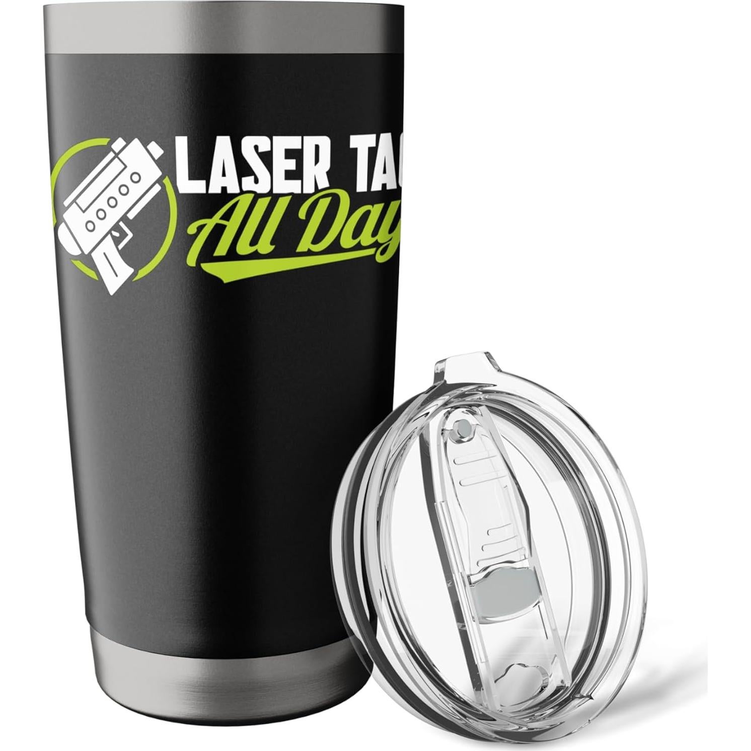 Vaso de Acero Inoxidable Aislado 20 oz Negro Laser Tag