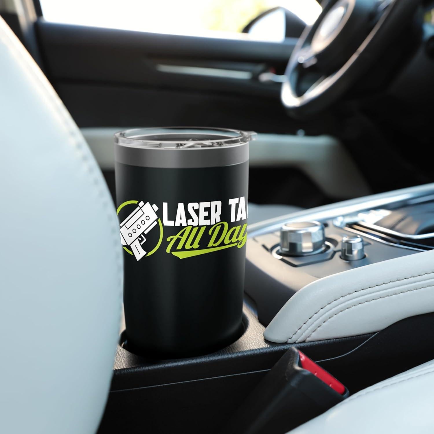 Vaso de Acero Inoxidable Aislado 20 oz Negro Laser Tag