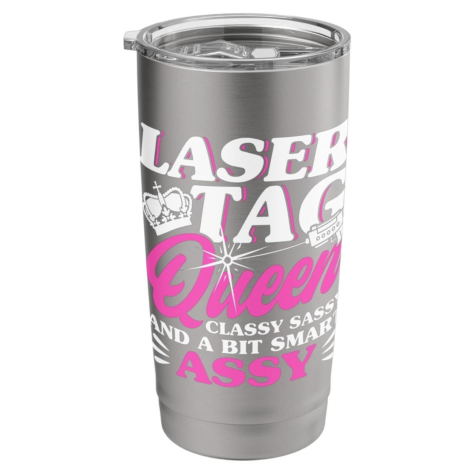 Vaso Aislado de Acero Inoxidable 20 oz - Laser Tag Reina Elegante