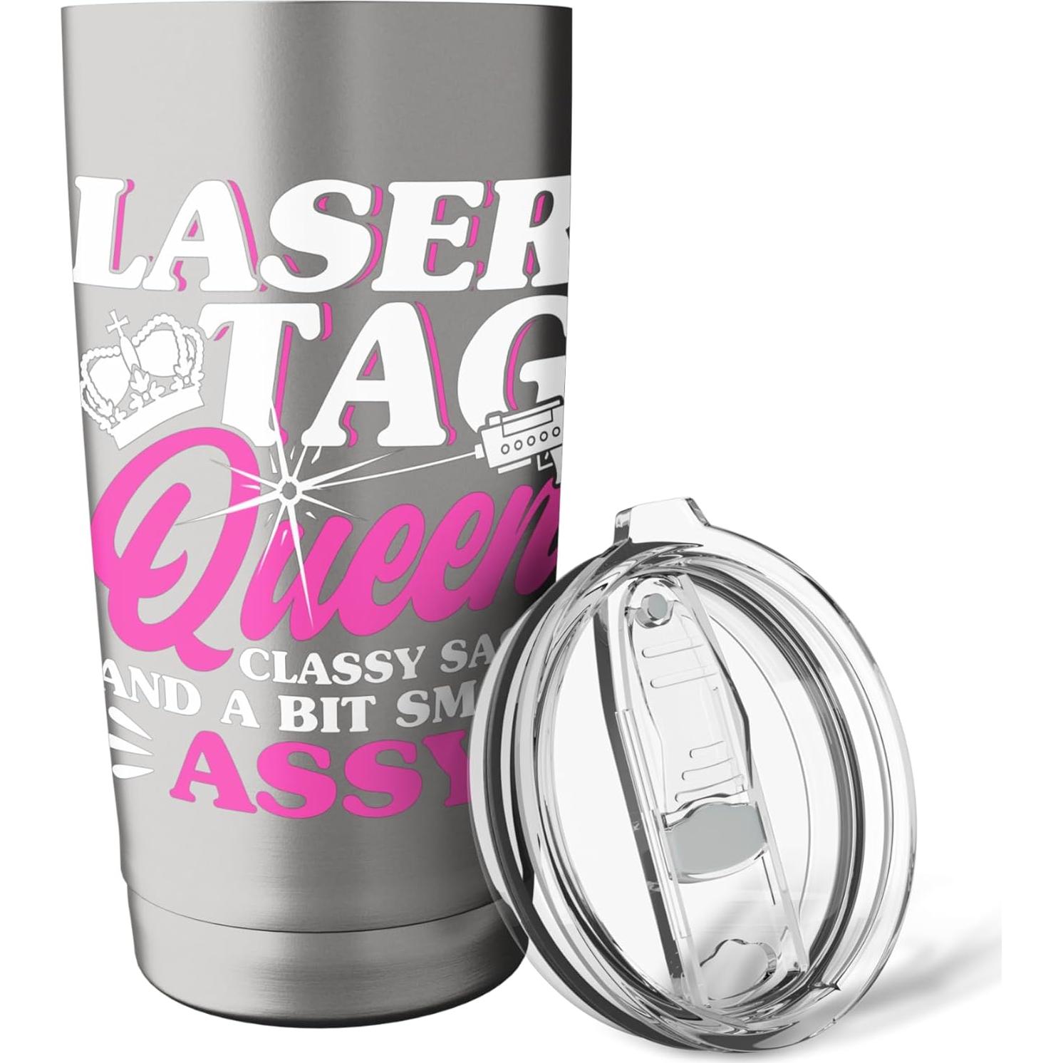 Vaso Aislado de Acero Inoxidable 20 oz - Laser Tag Reina Elegante