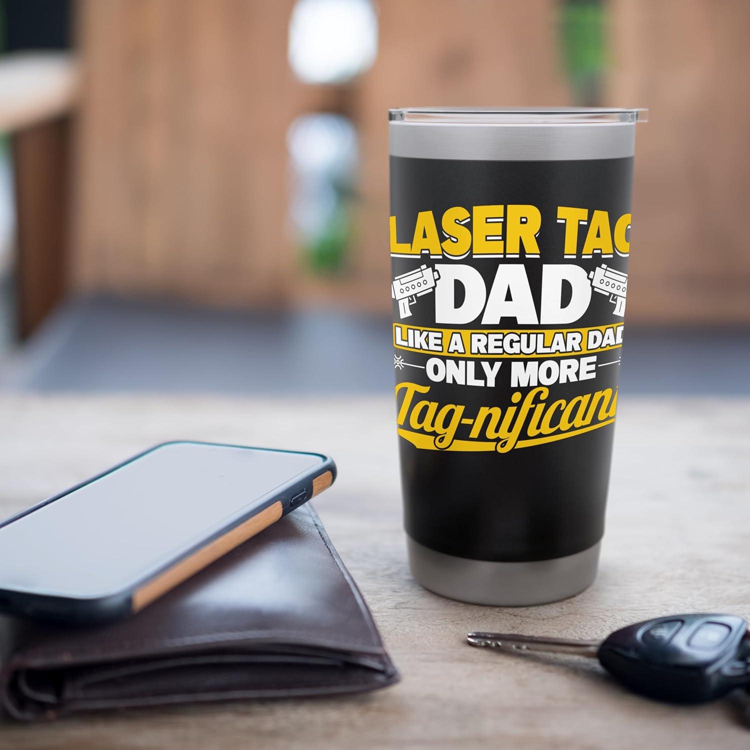 Juego de Laser Tag Papá - Vaso Acero Inoxidable 20 oz Aislado