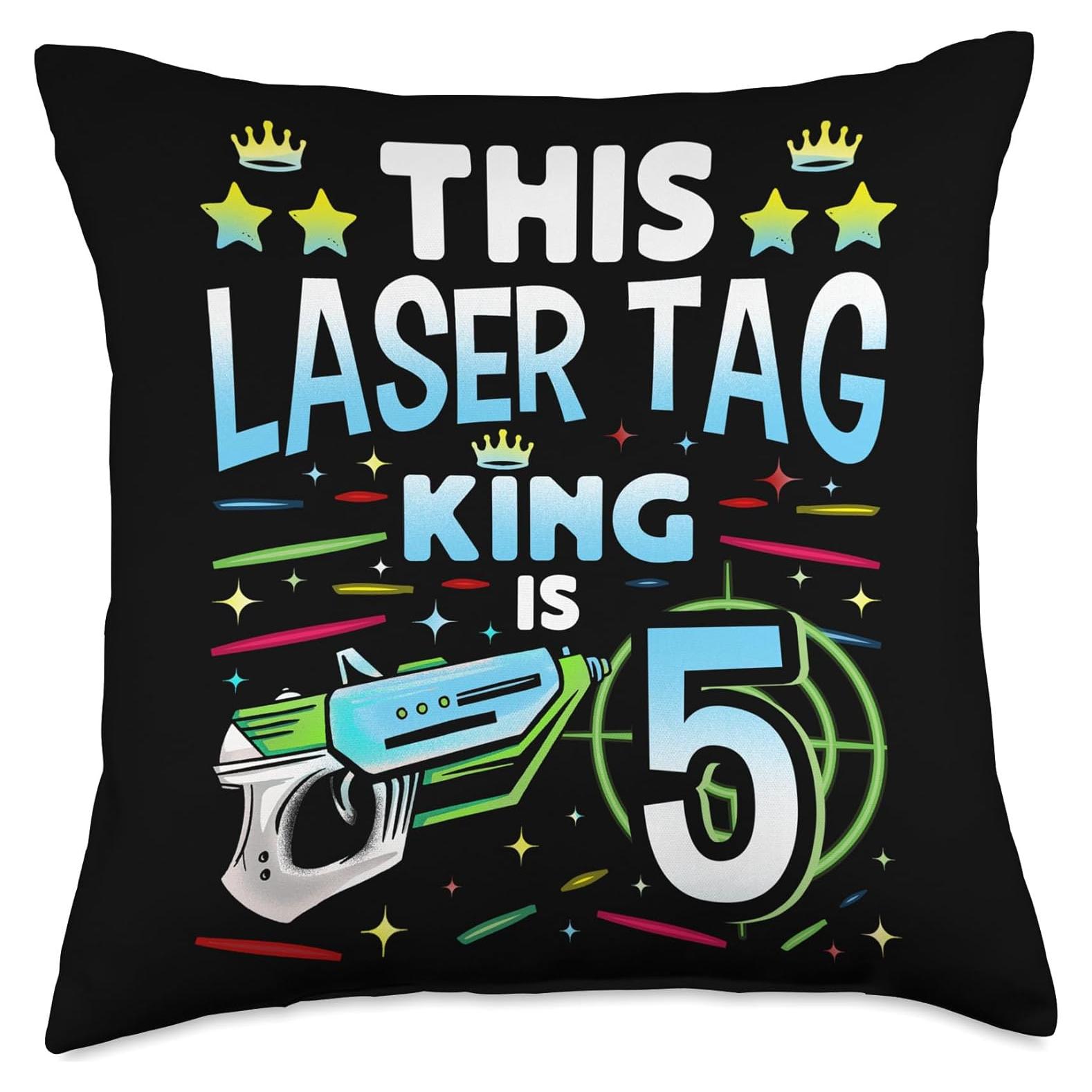 Almohada de Lanzamiento Rey del Laser Tag 18x18 Cool Game Player