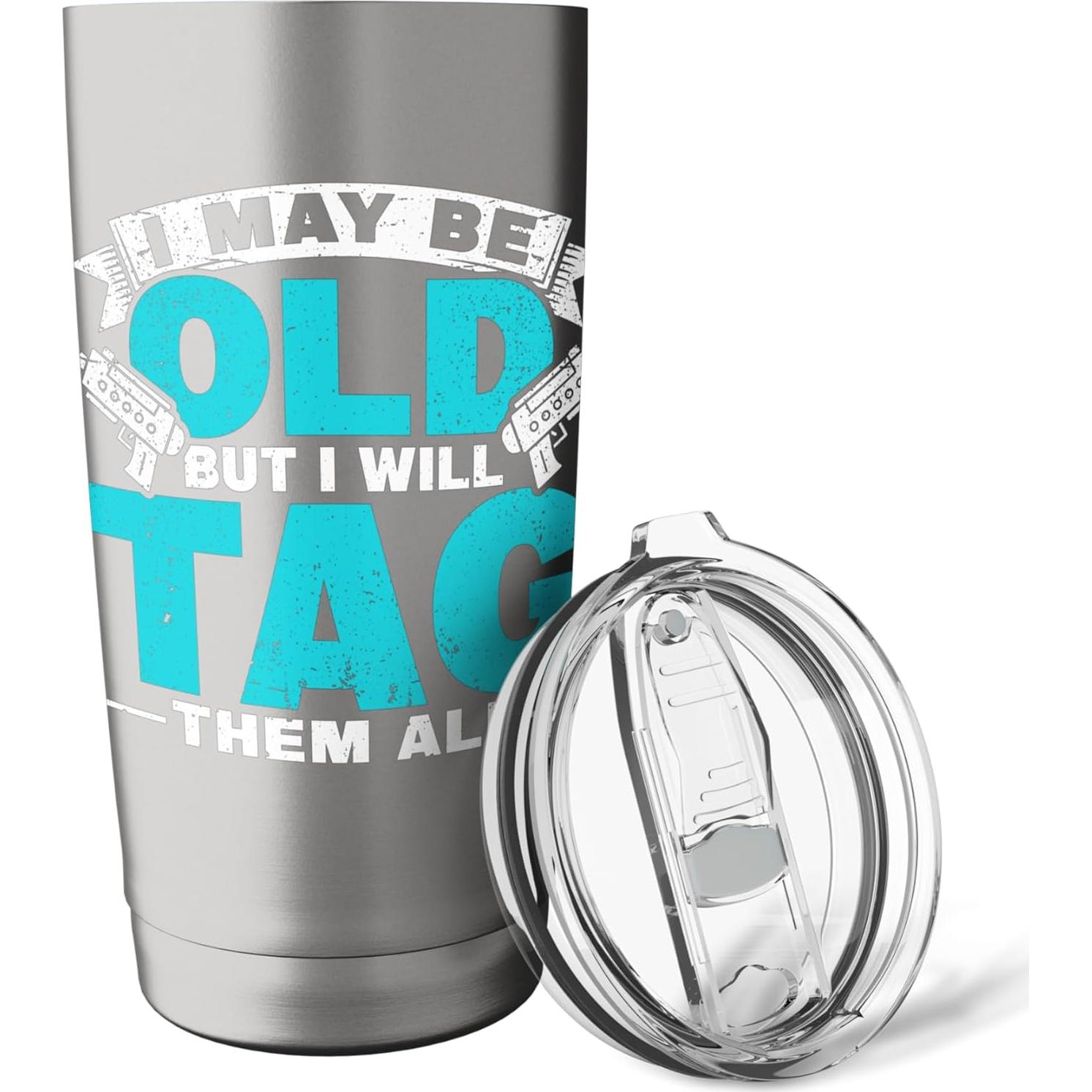 Vaso Aislado de Acero Inoxidable 20 oz - Laser Tag Fiesta