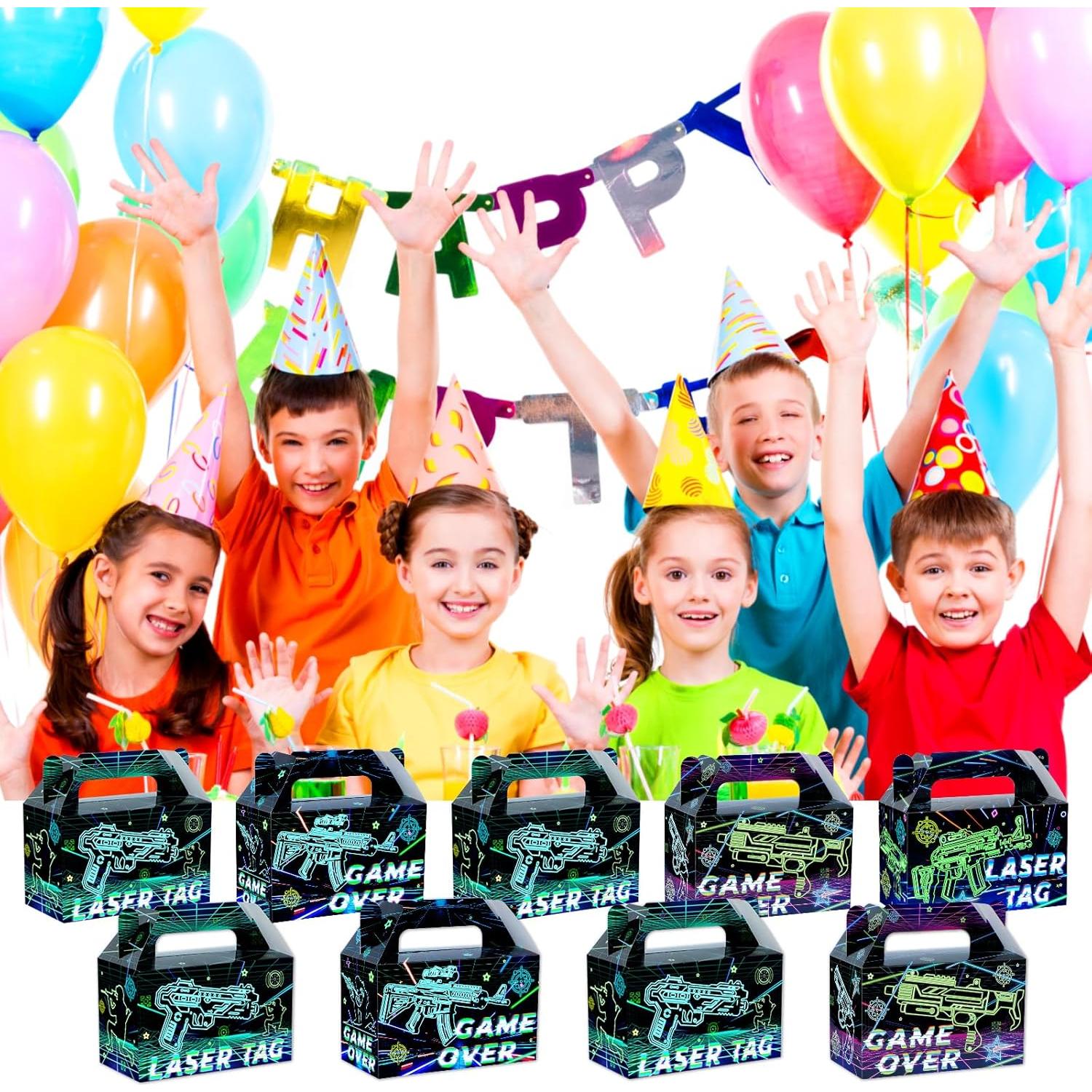12 Cajas de Regalo Neon Laser Tag 15x7.6x9.1 cm